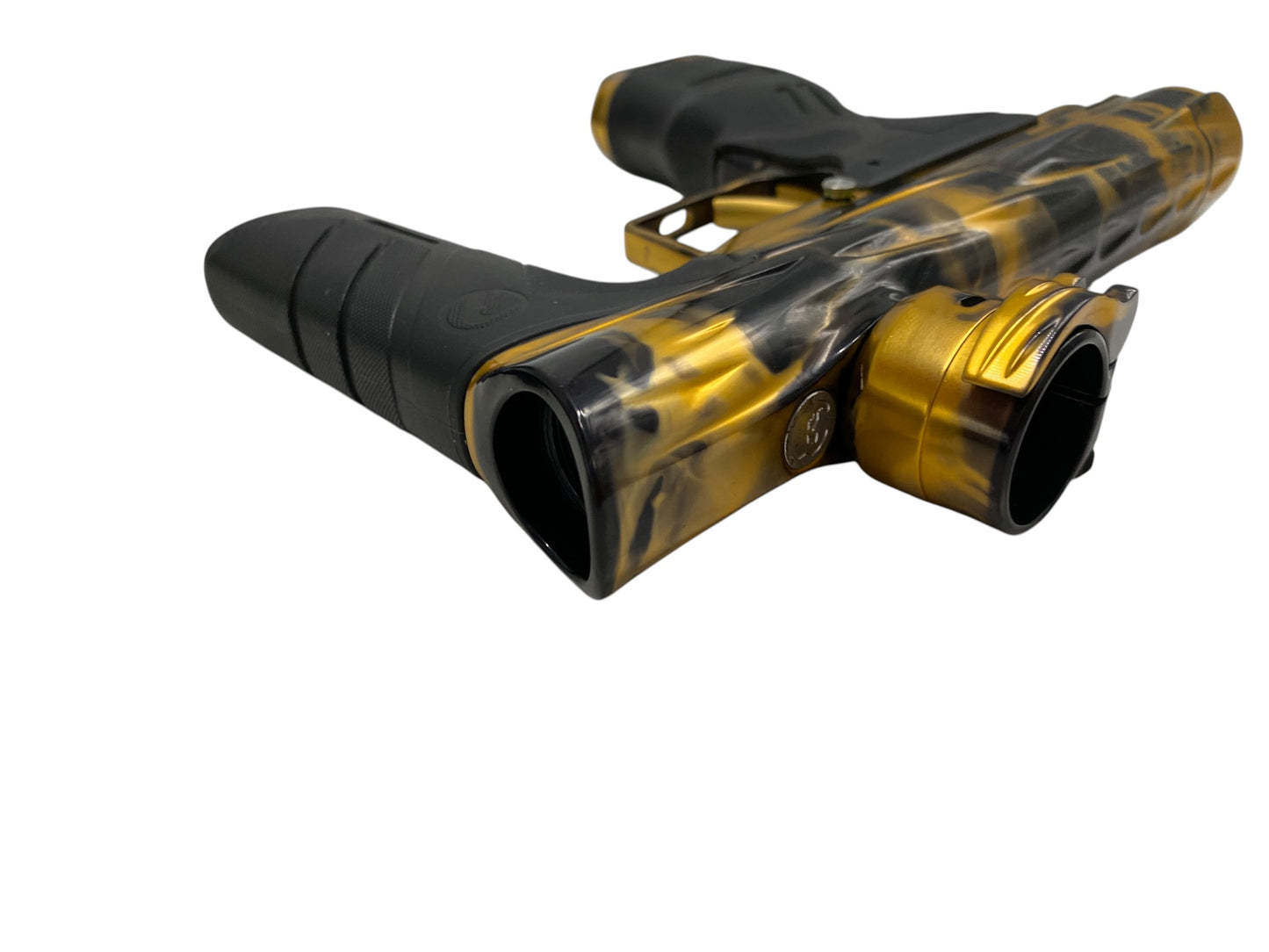 Dye Dark Edition DSR Black/Gold Acid Was + Matching Mech Frame Paintball Gun