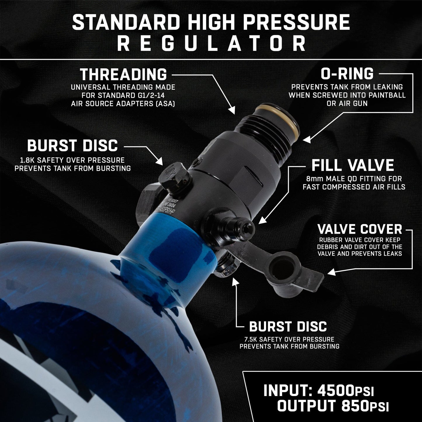 Used AeroLite Carbon Fiber Tank - 68ci / 4500psi - Blue Paintball Gun from HK Army Clothing Buy/Sell/Trade Paintball Markers, New Paintball Guns, Paintball Hoppers, Paintball Masks, and Hormesis Headbands