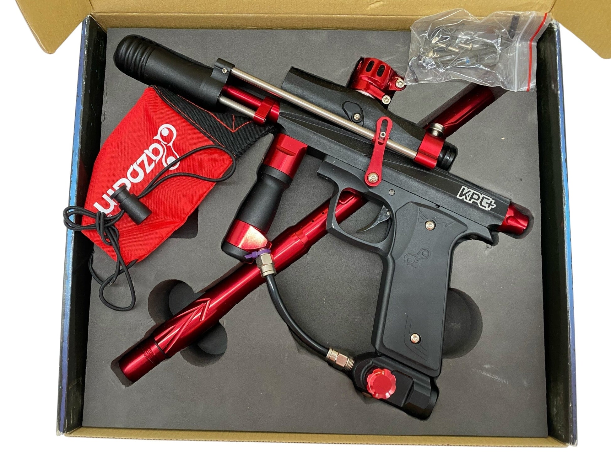Used Azodin KPC+ Pump Paintball Gun Black/Red Paintball Gun from CPXBrosPaintball Buy/Sell/Trade Paintball Markers, New Paintball Guns, Paintball Hoppers, Paintball Masks, and Hormesis Headbands