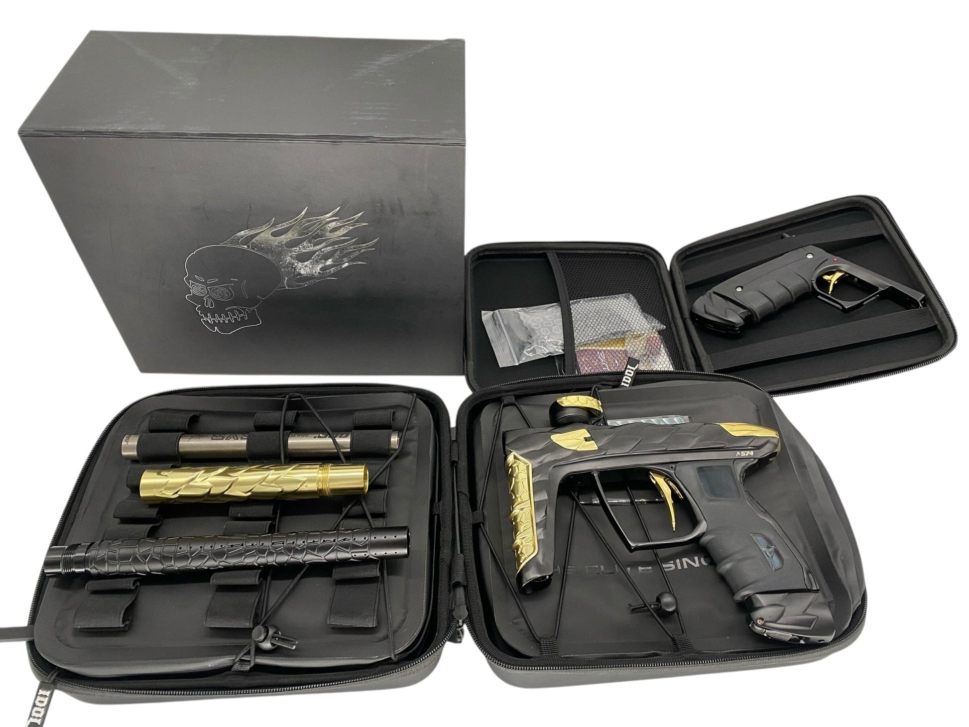 Used Dlx Adrenaline Luxe Idol Paintball Gun Black/Gold With Mech Black/Gold Paintball Gun from CPXBrosPaintball Buy/Sell/Trade Paintball Markers, New Paintball Guns, Paintball Hoppers, Paintball Masks, and Hormesis Headbands