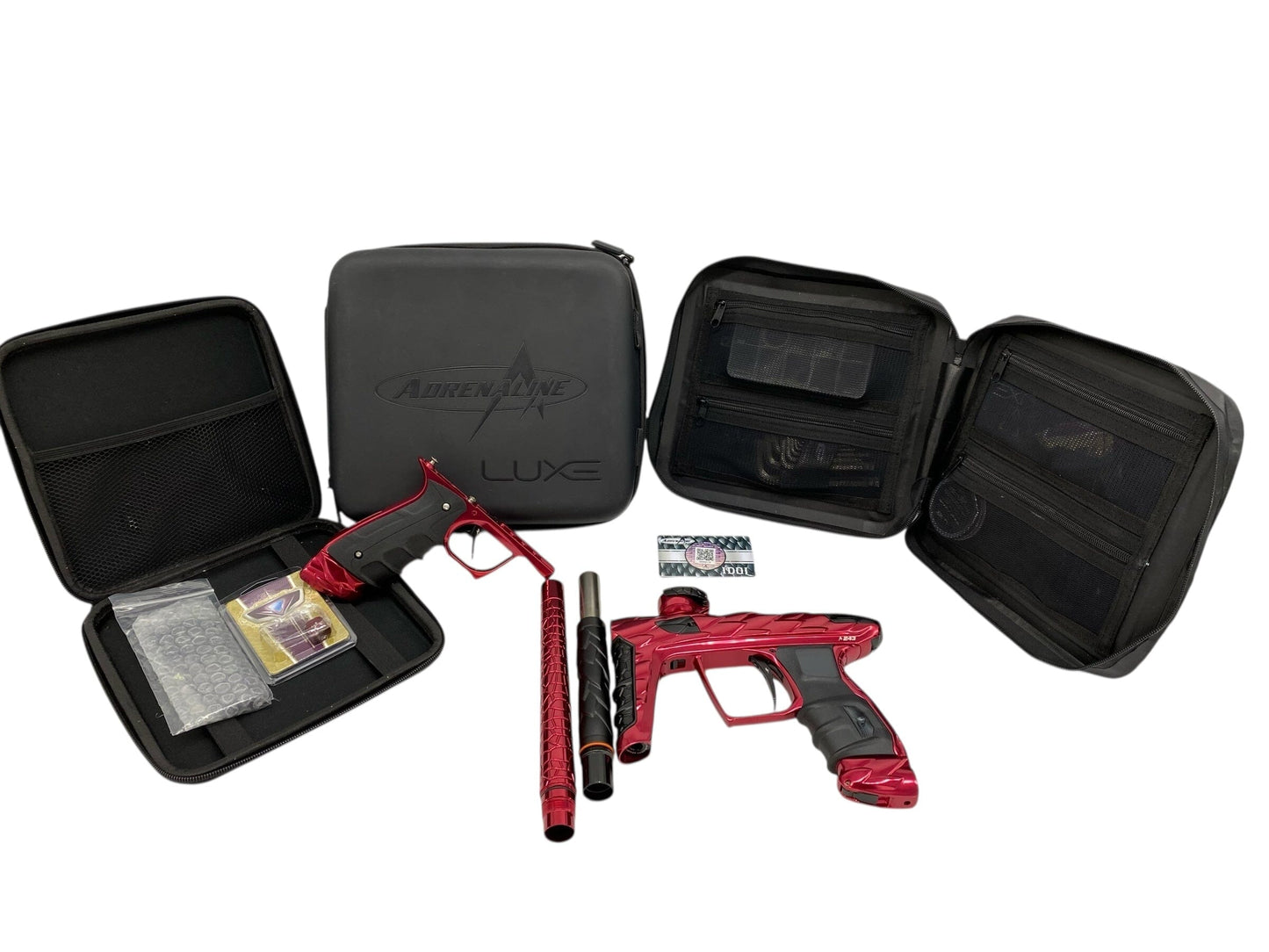 Used Dlx Adrenaline Luxe Idol Paintball Gun Red/Silver With Mech Red/Black Paintball Gun from CPXBrosPaintball Buy/Sell/Trade Paintball Markers, New Paintball Guns, Paintball Hoppers, Paintball Masks, and Hormesis Headbands