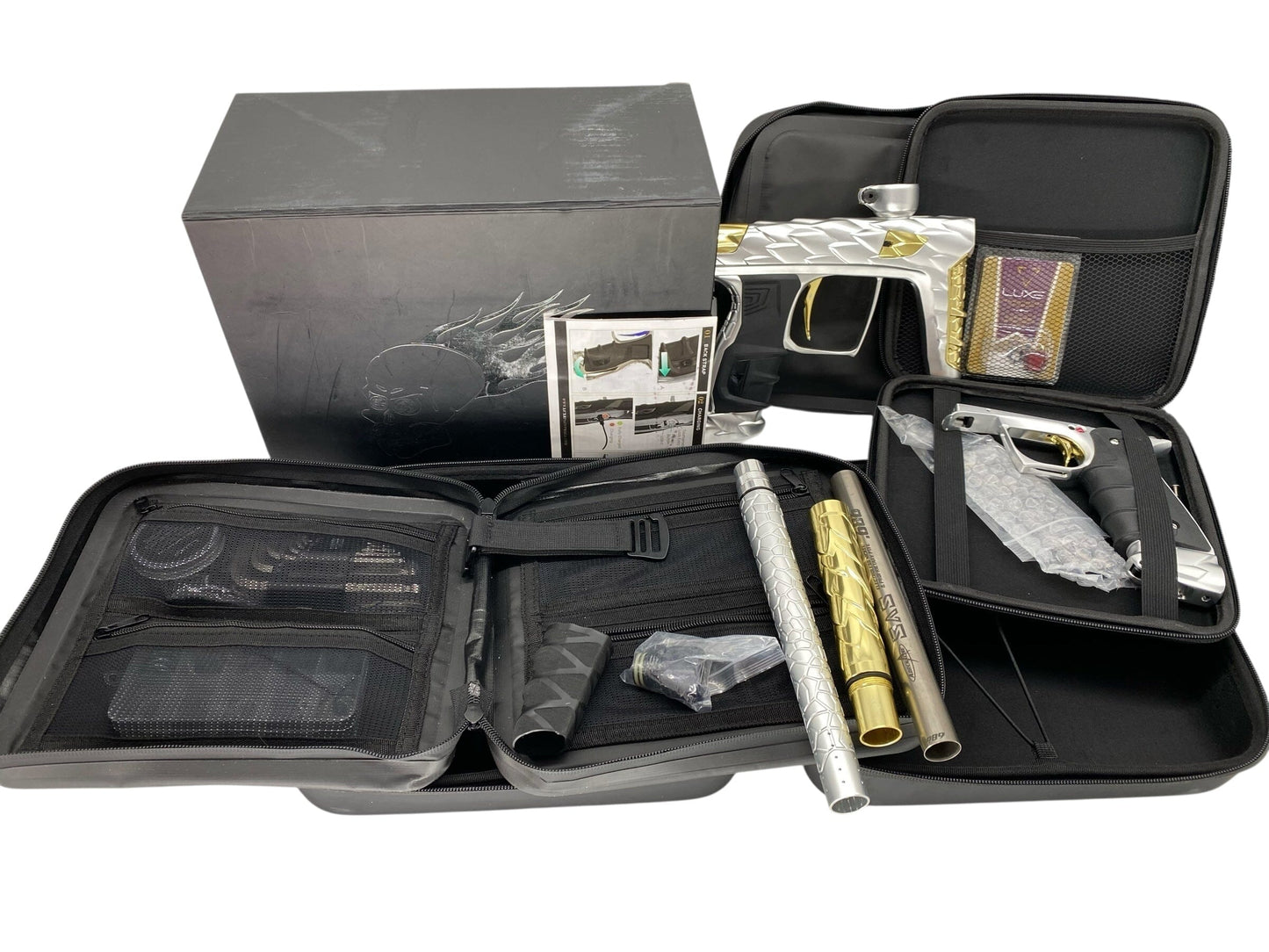 Used Dlx Adrenaline Luxe Idol Paintball Gun Silver/Gold With Mech Paintball Gun from CPXBrosPaintball Buy/Sell/Trade Paintball Markers, New Paintball Guns, Paintball Hoppers, Paintball Masks, and Hormesis Headbands