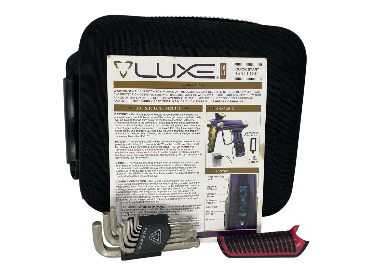 Used Dlx Luxe Ice Paintball Gun Black/Red Paintball Gun from CPXBrosPaintball Buy/Sell/Trade Paintball Markers, New Paintball Guns, Paintball Hoppers, Paintball Masks, and Hormesis Headbands