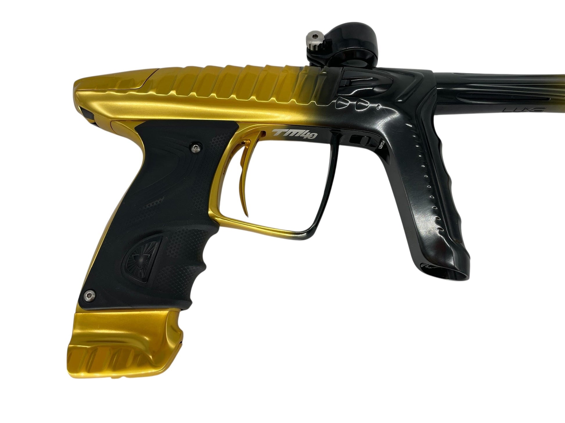 Used Dlx Luxe Project Tm40 Paintball Gun Gold/Black Fade Paintball Gun from CPXBrosPaintball Buy/Sell/Trade Paintball Markers, New Paintball Guns, Paintball Hoppers, Paintball Masks, and Hormesis Headbands