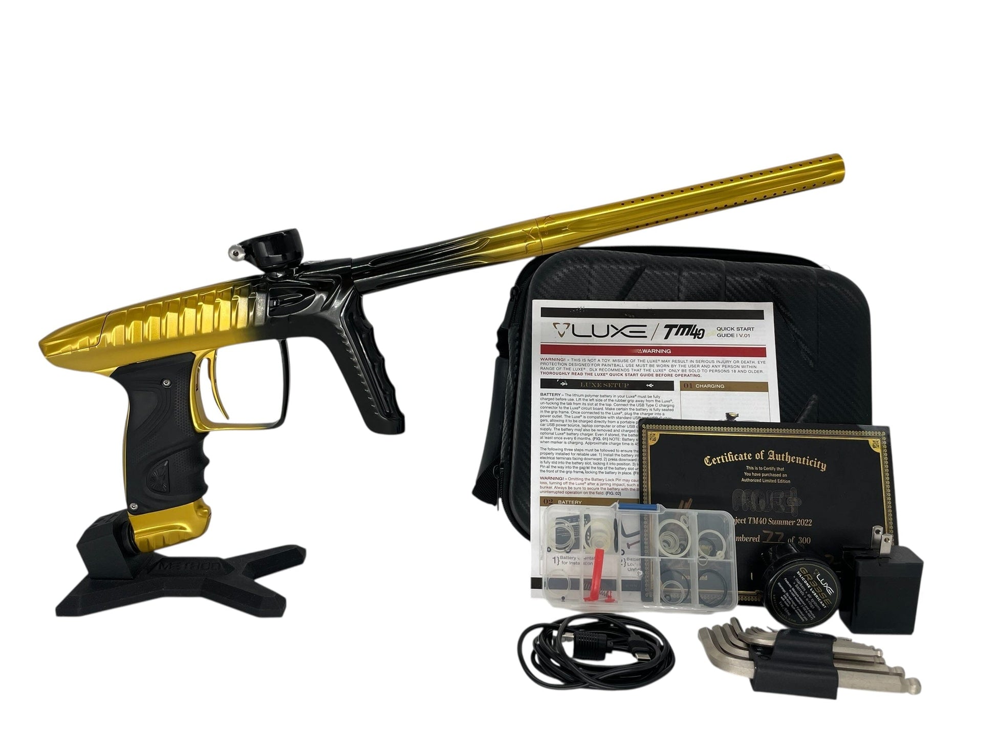 Used Dlx Luxe Project Tm40 Paintball Gun Gold/Black Fade Paintball Gun from CPXBrosPaintball Buy/Sell/Trade Paintball Markers, New Paintball Guns, Paintball Hoppers, Paintball Masks, and Hormesis Headbands