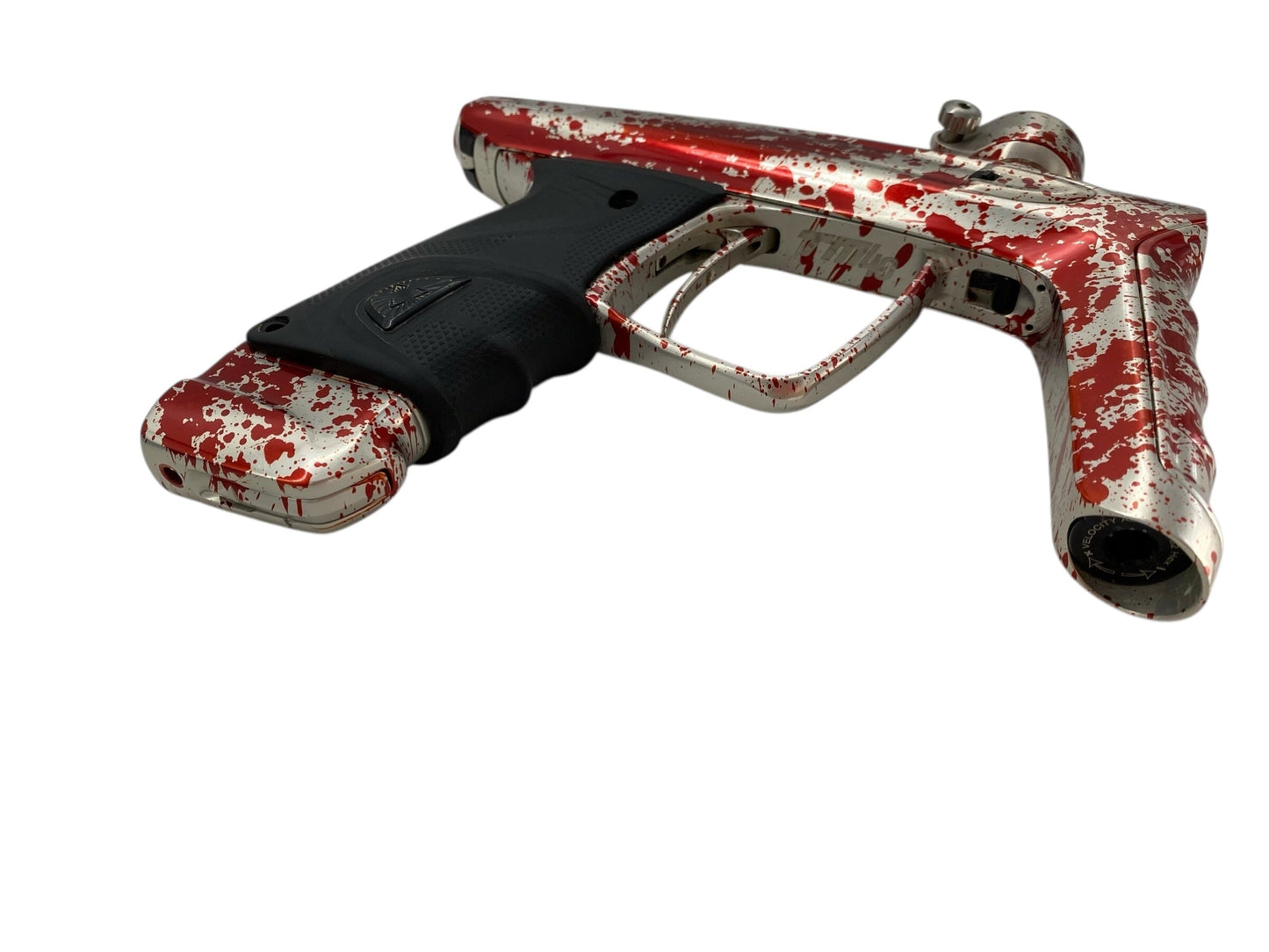 Used Dlx Luxe Tm40 Paintball Gun Silver/Red Splash Paintball Gun from CPXBrosPaintball Buy/Sell/Trade Paintball Markers, New Paintball Guns, Paintball Hoppers, Paintball Masks, and Hormesis Headbands