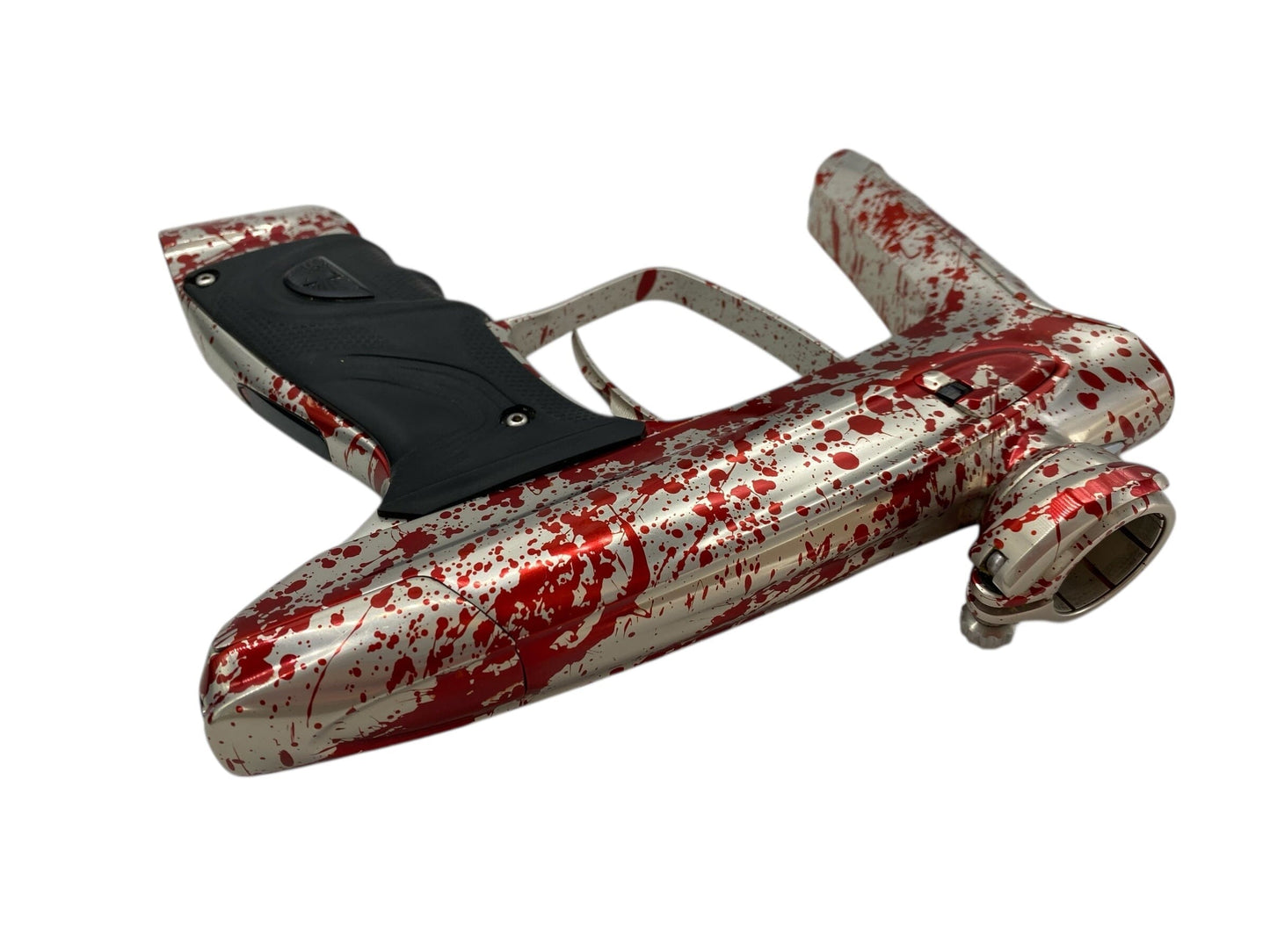 Used Dlx Luxe Tm40 Paintball Gun Silver/Red Splash Paintball Gun from CPXBrosPaintball Buy/Sell/Trade Paintball Markers, New Paintball Guns, Paintball Hoppers, Paintball Masks, and Hormesis Headbands