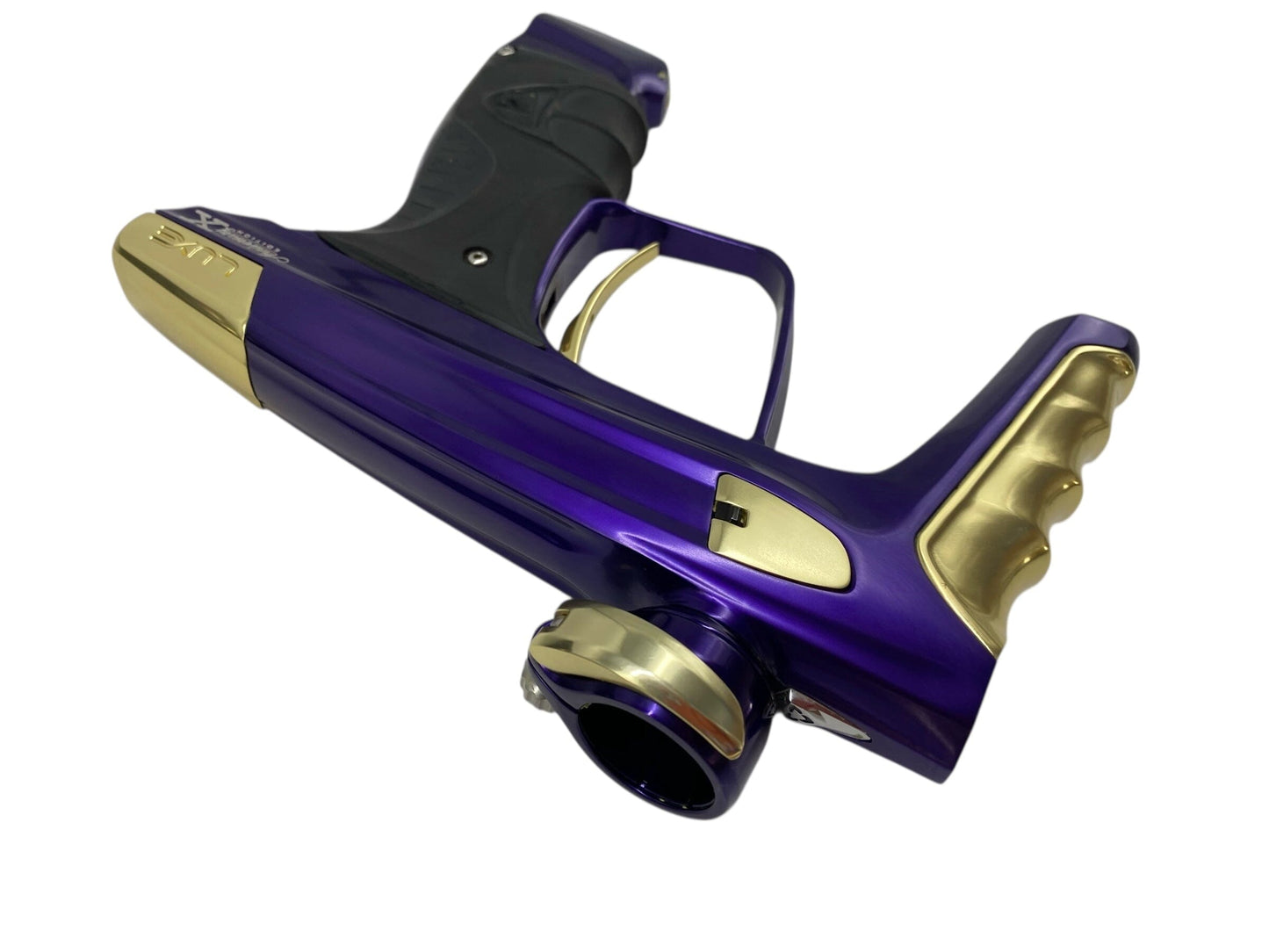 Used Dlx Luxe X Paintball Gun 10 Year Anniversary Edition Purple/Gold Paintball Gun from CPXBrosPaintball Buy/Sell/Trade Paintball Markers, New Paintball Guns, Paintball Hoppers, Paintball Masks, and Hormesis Headbands