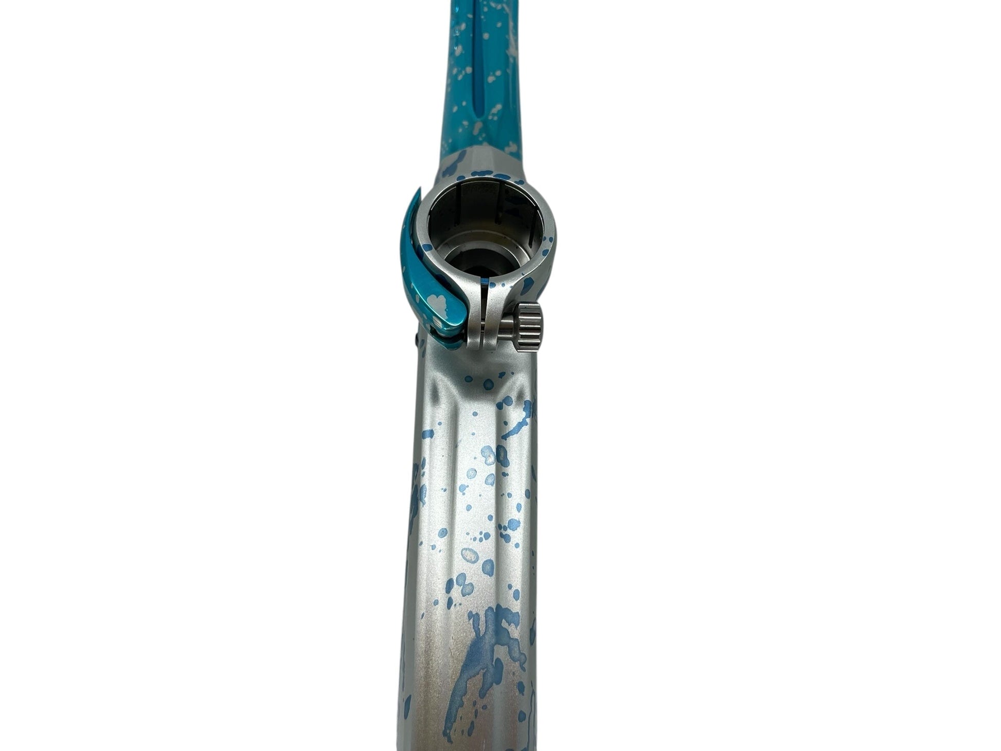 Used Dlx Luxe X Paintball Gun Silver Teal Splash Paintball Gun from CPXBrosPaintball Buy/Sell/Trade Paintball Markers, New Paintball Guns, Paintball Hoppers, Paintball Masks, and Hormesis Headbands