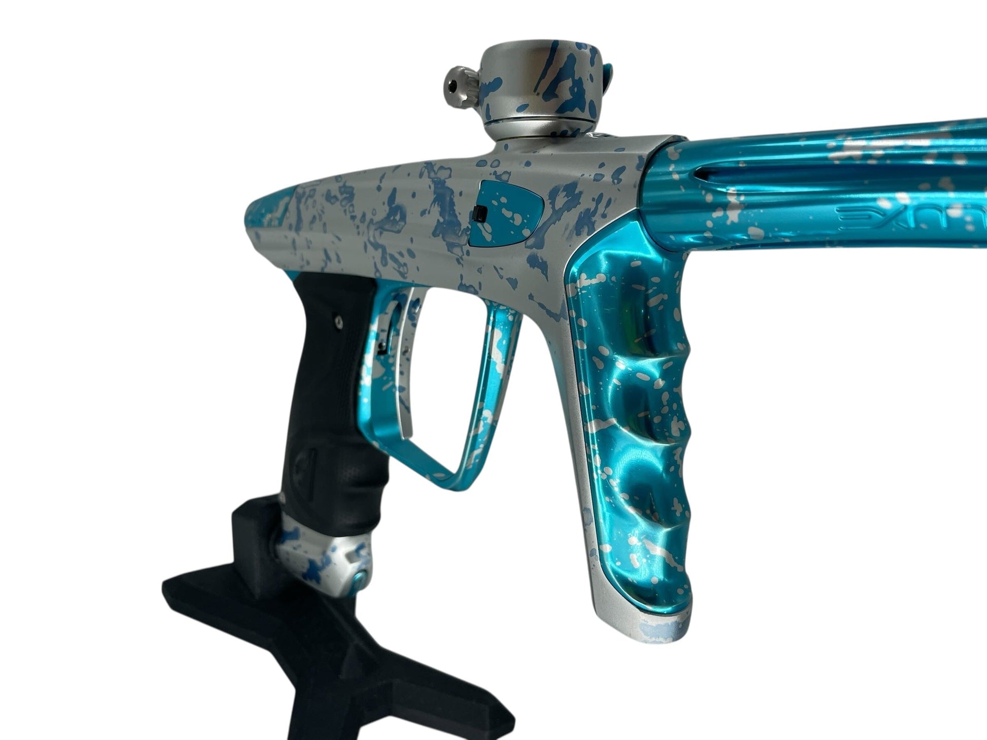Used Dlx Luxe X Paintball Gun Silver Teal Splash Paintball Gun from CPXBrosPaintball Buy/Sell/Trade Paintball Markers, New Paintball Guns, Paintball Hoppers, Paintball Masks, and Hormesis Headbands