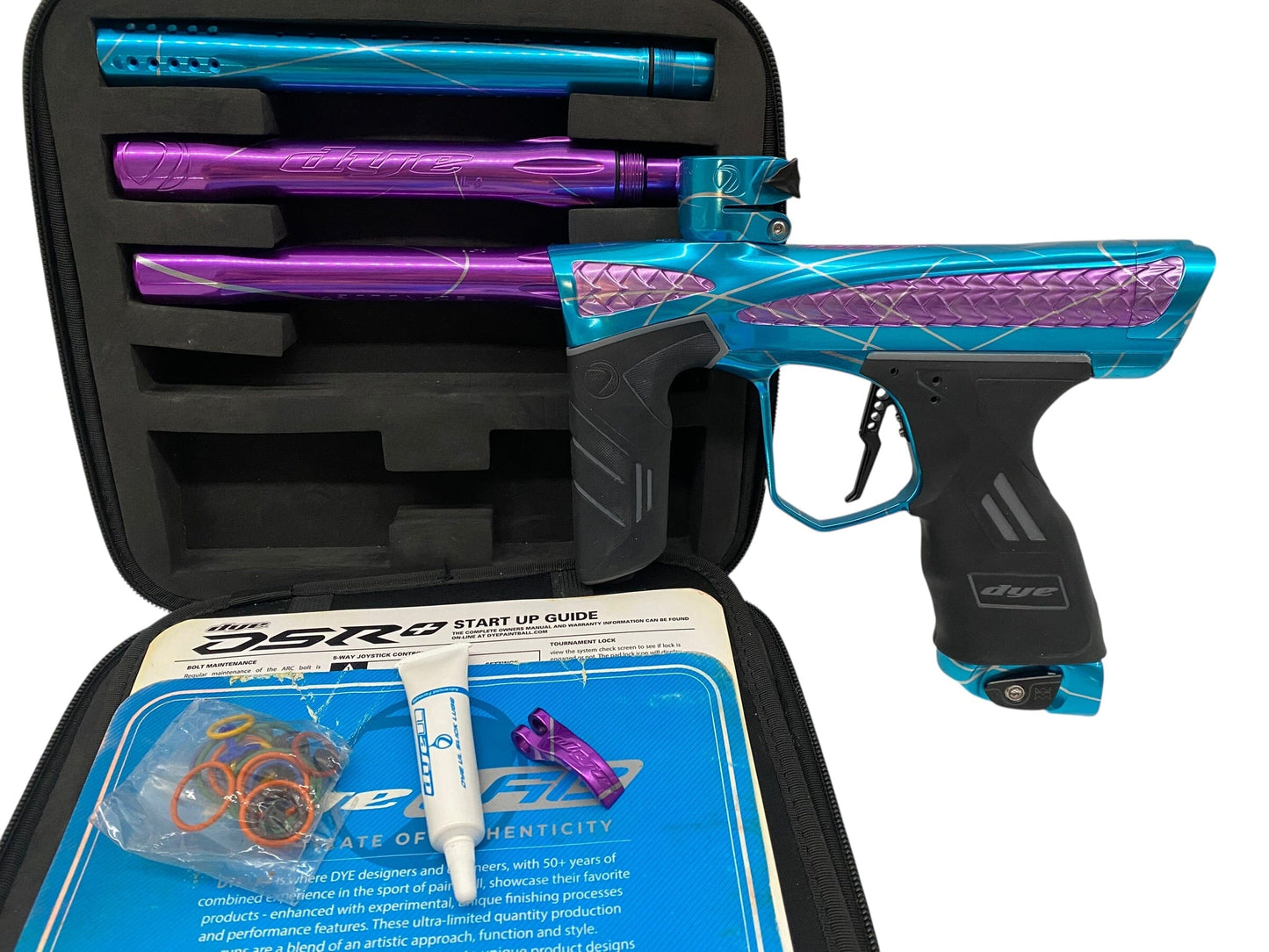 Used Dye Dsr+ Freeflow Trix Paintball Gun with Method Bolt Blue/Purple Paintball Gun from CPXBrosPaintball Buy/Sell/Trade Paintball Markers, New Paintball Guns, Paintball Hoppers, Paintball Masks, and Hormesis Headbands