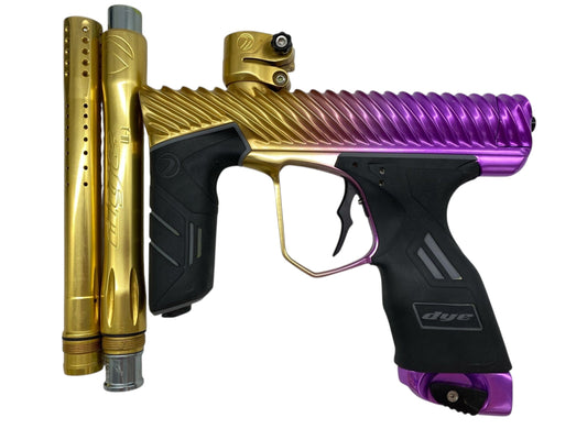 Used Dye Dsr+ Twister Paintball Gun Gold/Purple Fade Paintball Gun from CPXBrosPaintball Buy/Sell/Trade Paintball Markers, New Paintball Guns, Paintball Hoppers, Paintball Masks, and Hormesis Headbands