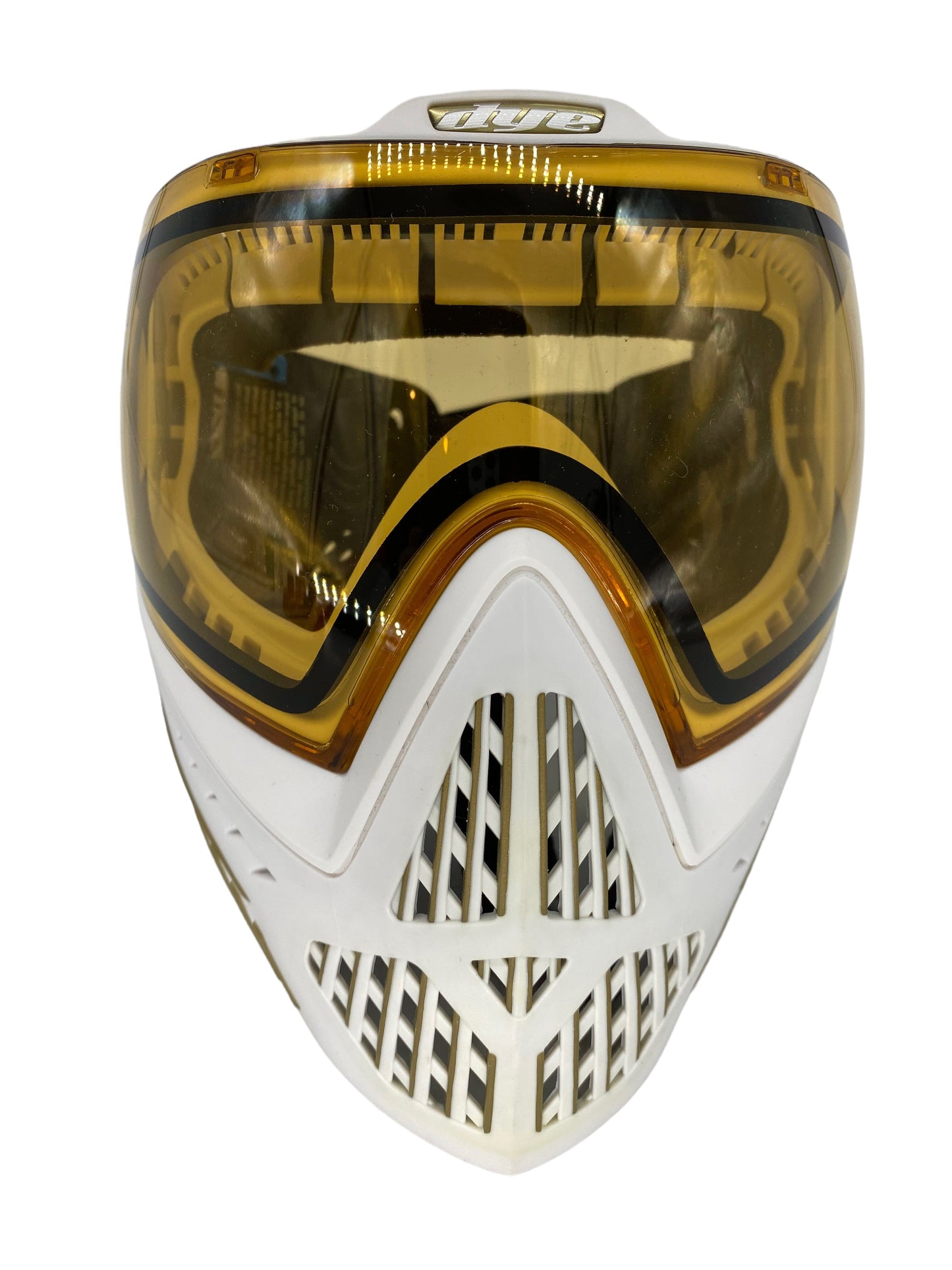 Used DYE Invision I5 Paintball Goggle System White Gold w/ Case Paintball Gun from CPXBrosPaintball Buy/Sell/Trade Paintball Markers, Paintball Hoppers, Paintball Masks, and Hormesis Headbands
