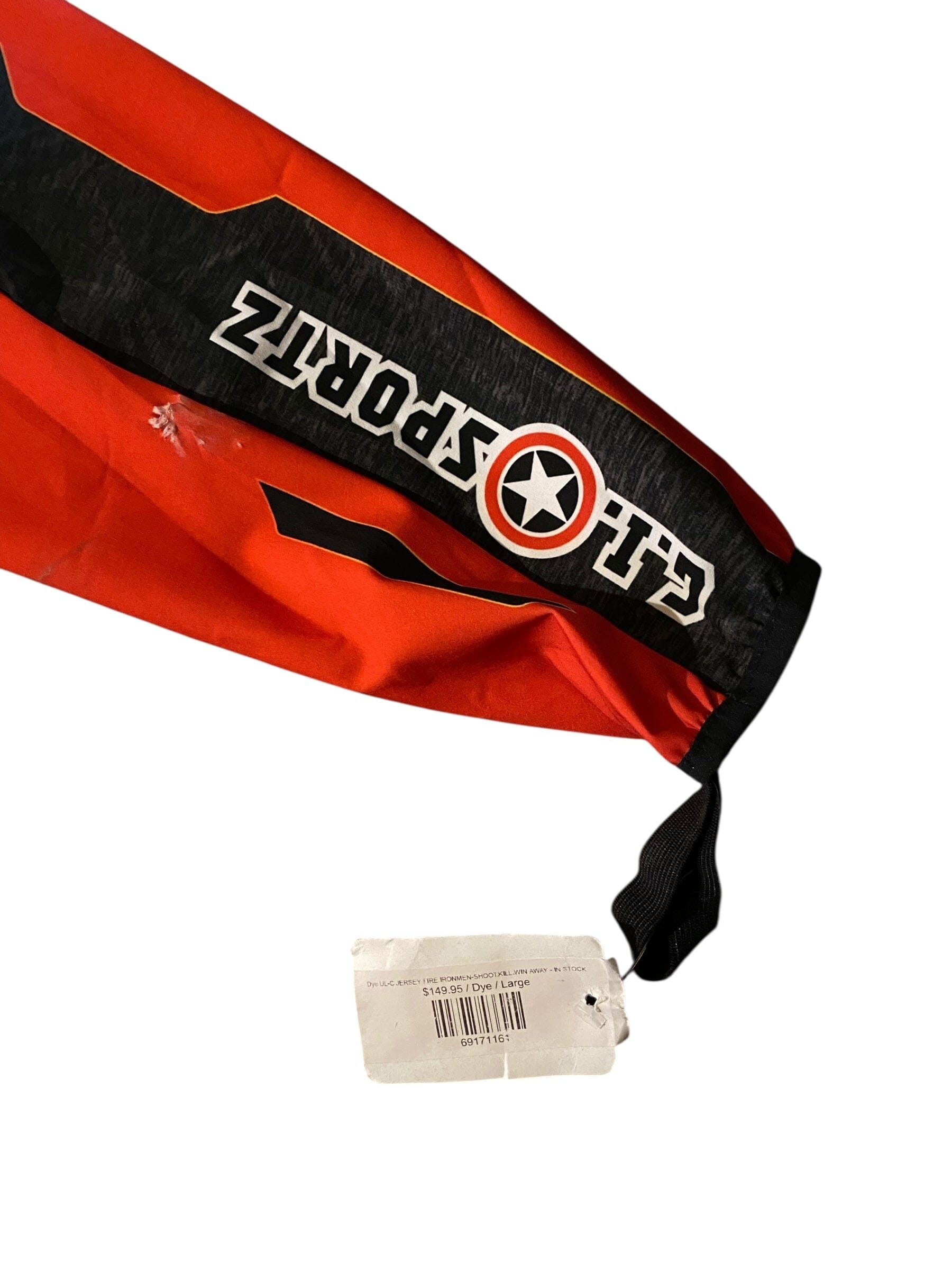 Used Dye UL-C IRONMEN-SHOOT KILL WIN-Paintball Jersey size Large Paintball Gun from CPXBrosPaintball Buy/Sell/Trade Paintball Markers, New Paintball Guns, Paintball Hoppers, Paintball Masks, and Hormesis Headbands