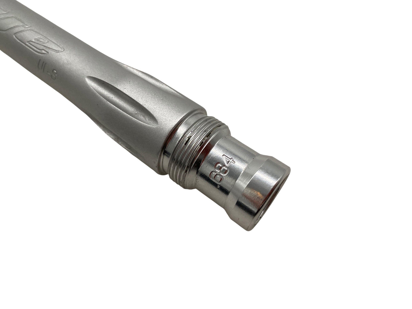 Used Dye UL-S Barrel Back - .684 - Dust Silver Paintball Gun from CPXBrosPaintball Buy/Sell/Trade Paintball Markers, New Paintball Guns, Paintball Hoppers, Paintball Masks, and Hormesis Headbands