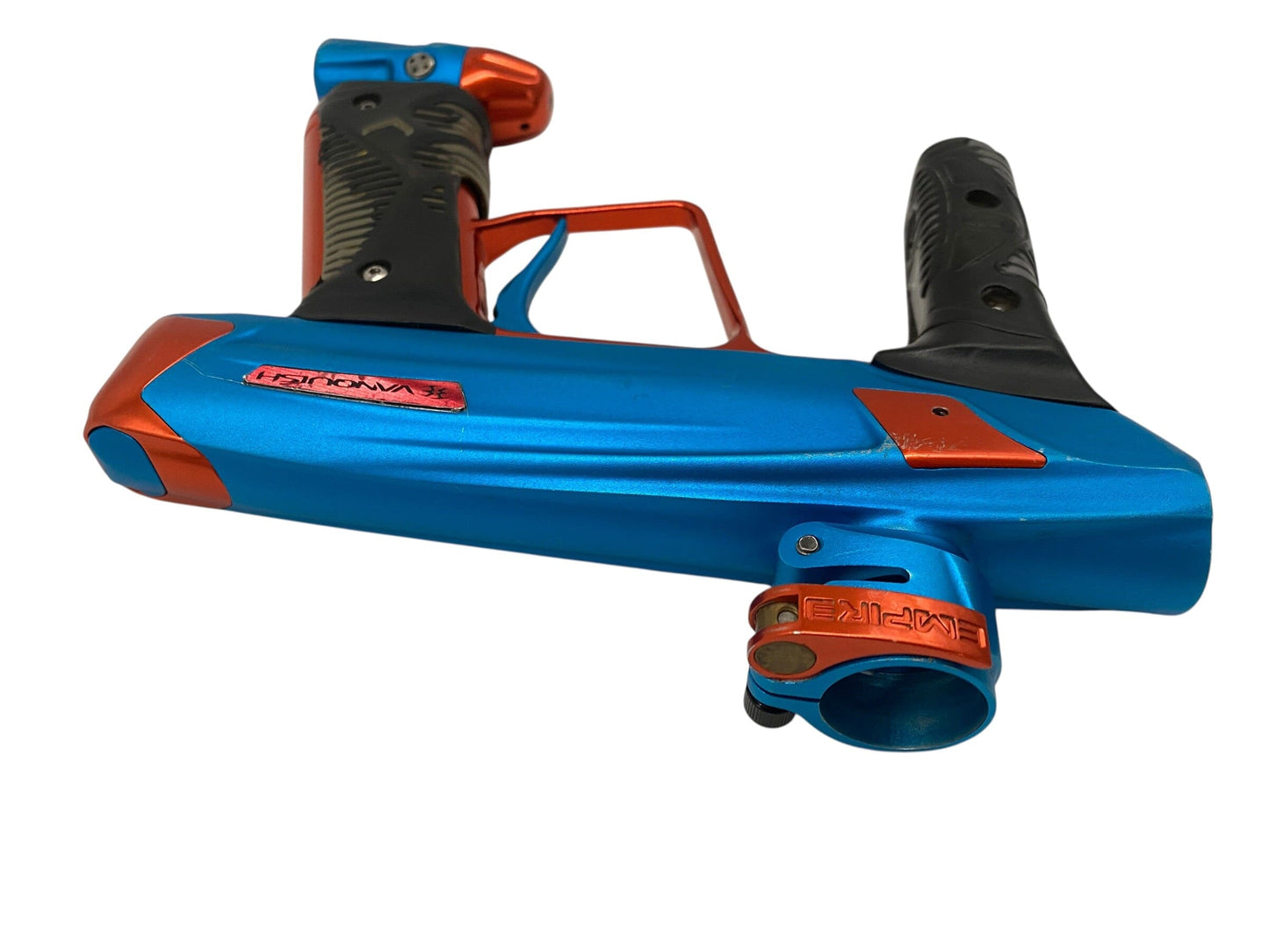 Used Empire Vanquish Blue/Orange Paintball Gun Paintball Gun from CPXBrosPaintball Buy/Sell/Trade Paintball Markers, New Paintball Guns, Paintball Hoppers, Paintball Masks, and Hormesis Headbands