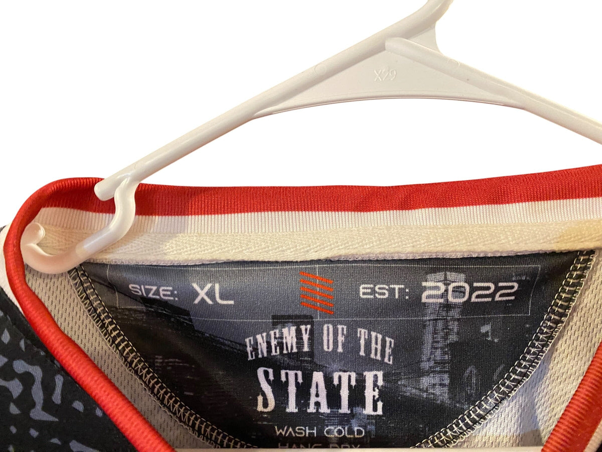 Used ENEMY OF THE STATE PAINTBALL JERSEY : SIZE XL Paintball Gun from CPXBrosPaintball Buy/Sell/Trade Paintball Markers, New Paintball Guns, Paintball Hoppers, Paintball Masks, and Hormesis Headbands