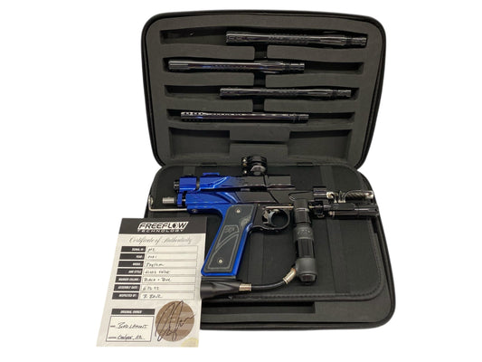 Used Freeflow Dye Rhythm Autococker Paintball Gun Black/Blue Fade Paintball Gun from CPXBrosPaintball Buy/Sell/Trade Paintball Markers, New Paintball Guns, Paintball Hoppers, Paintball Masks, and Hormesis Headbands