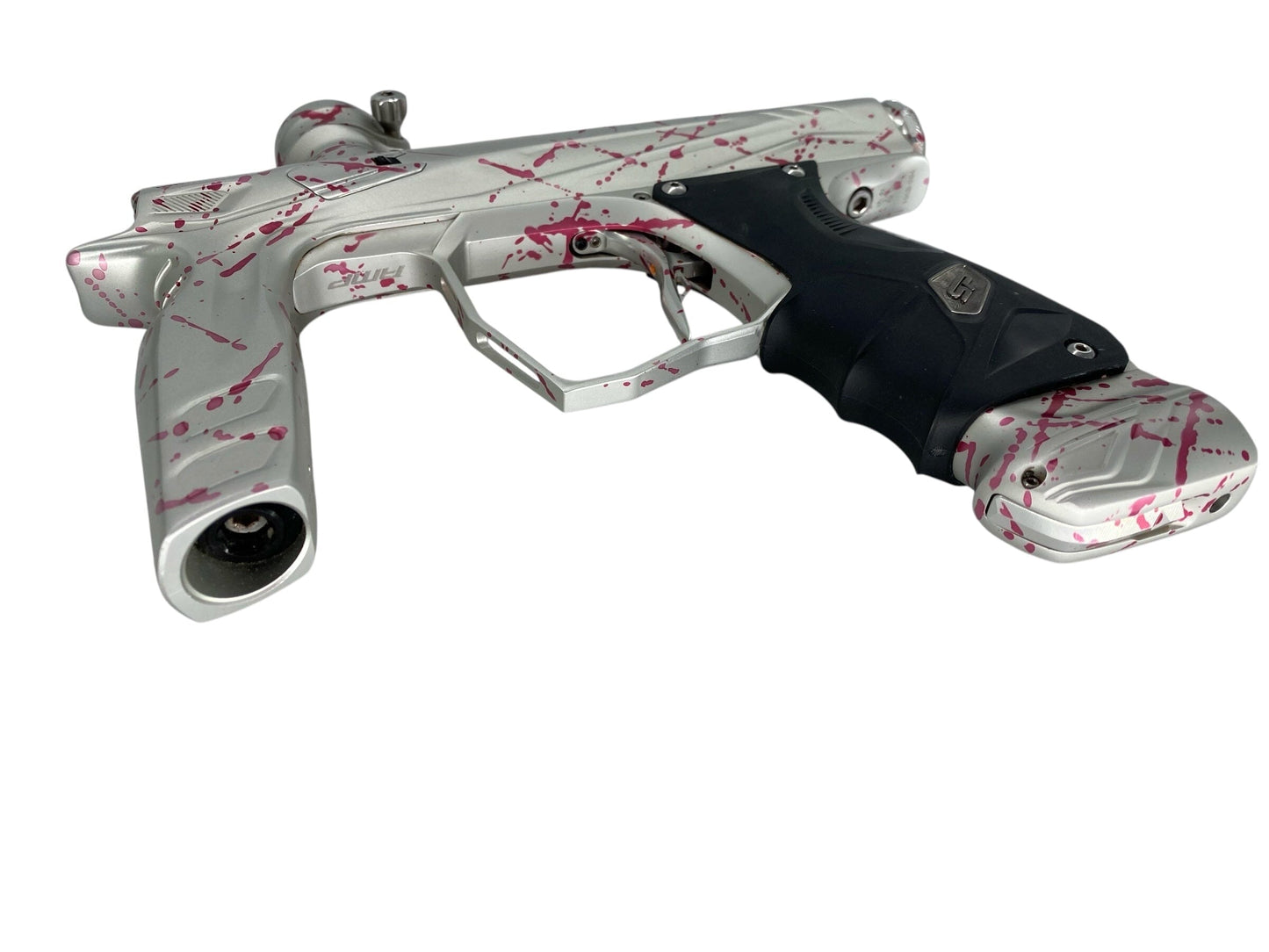 Used Hk Army Shocker Amp Paintball Gun Silver/Pink Splash Paintball Gun from CPXBrosPaintball Buy/Sell/Trade Paintball Markers, New Paintball Guns, Paintball Hoppers, Paintball Masks, and Hormesis Headbands