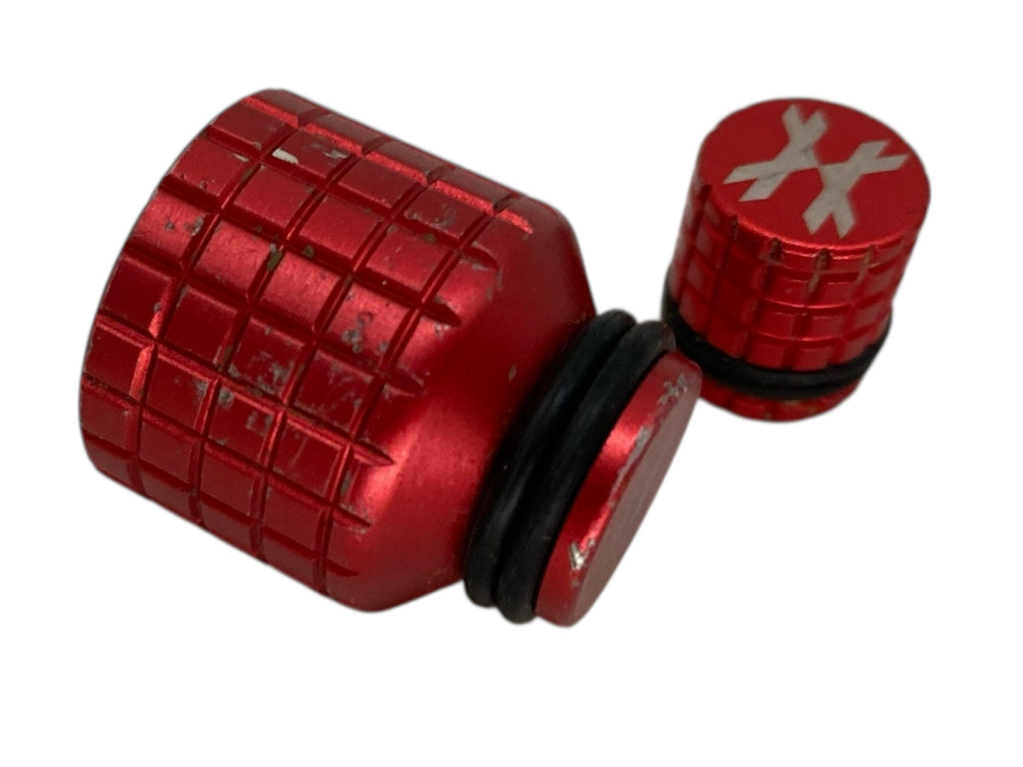 Used HK Army Tank Regulator Thread Saver Combo Set - Red Paintball Gun from CPXBrosPaintball Buy/Sell/Trade Paintball Markers, New Paintball Guns, Paintball Hoppers, Paintball Masks, and Hormesis Headbands