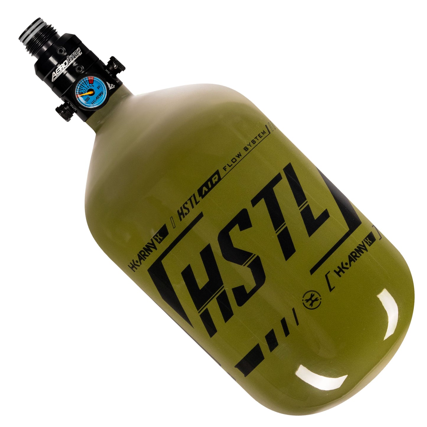 Used HSTL - Carbon Fiber Tank - PRO Reg - 68ci / 4500psi - Olive/Black Paintball Gun from HK Army Clothing Buy/Sell/Trade Paintball Markers, New Paintball Guns, Paintball Hoppers, Paintball Masks, and Hormesis Headbands