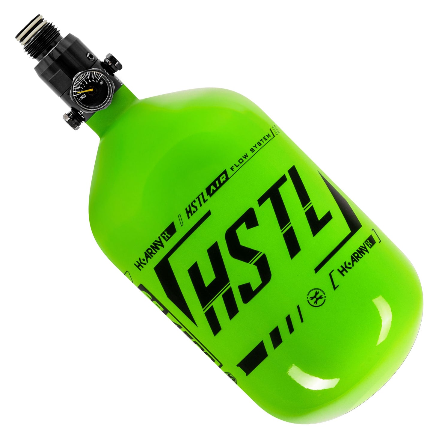Used HSTL - Carbon Fiber Tank - Standard Reg - 68ci / 4500psi - Neon Green/Black Paintball Gun from HK Army Clothing Buy/Sell/Trade Paintball Markers, New Paintball Guns, Paintball Hoppers, Paintball Masks, and Hormesis Headbands