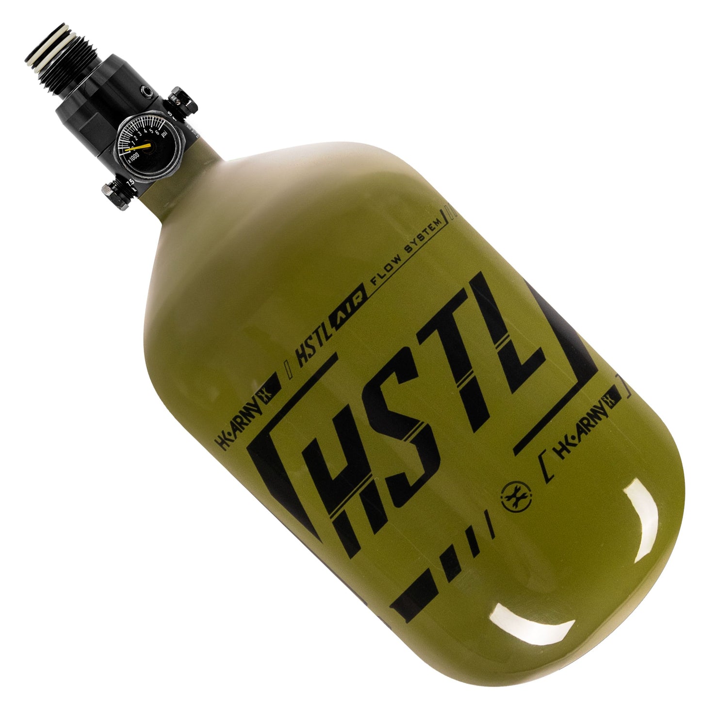 Used HSTL - Carbon Fiber Tank - Standard Reg - 68ci / 4500psi - Olive/Black Paintball Gun from HK Army Clothing Buy/Sell/Trade Paintball Markers, New Paintball Guns, Paintball Hoppers, Paintball Masks, and Hormesis Headbands