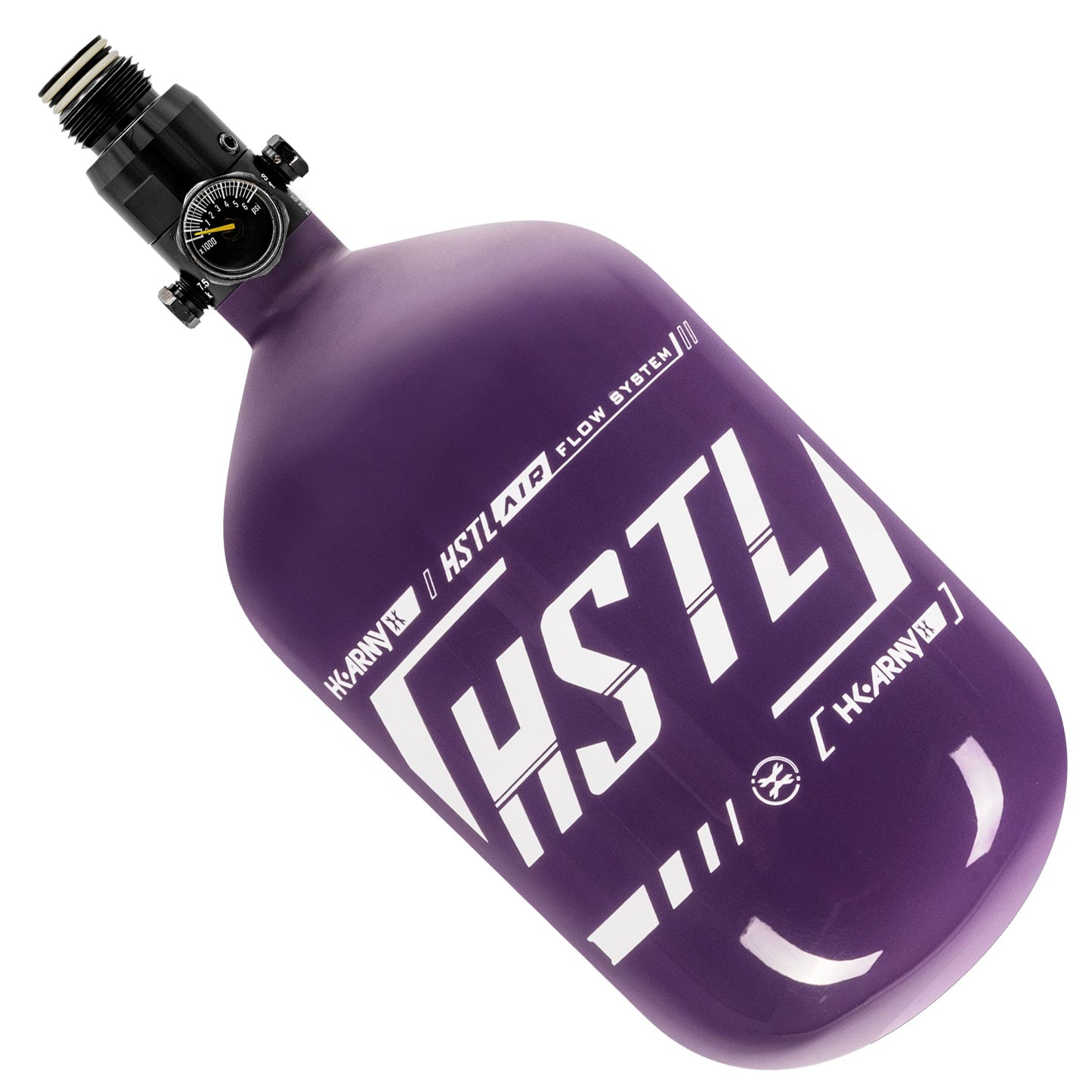 Used HSTL - Carbon Fiber Tank - Standard Reg - 68ci / 4500psi - Purple/White Paintball Gun from HK Army Clothing Buy/Sell/Trade Paintball Markers, New Paintball Guns, Paintball Hoppers, Paintball Masks, and Hormesis Headbands