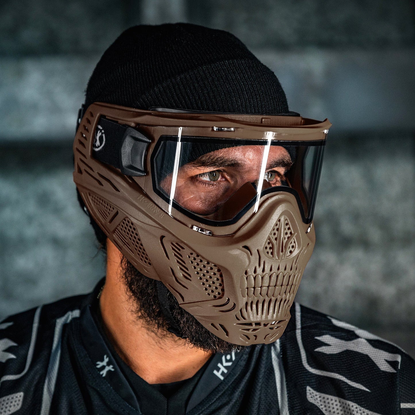 Used HSTL Skull Goggle - Tan w/ Clear Lens Paintball Gun from HK Army Clothing Buy/Sell/Trade Paintball Markers, New Paintball Guns, Paintball Hoppers, Paintball Masks, and Hormesis Headbands