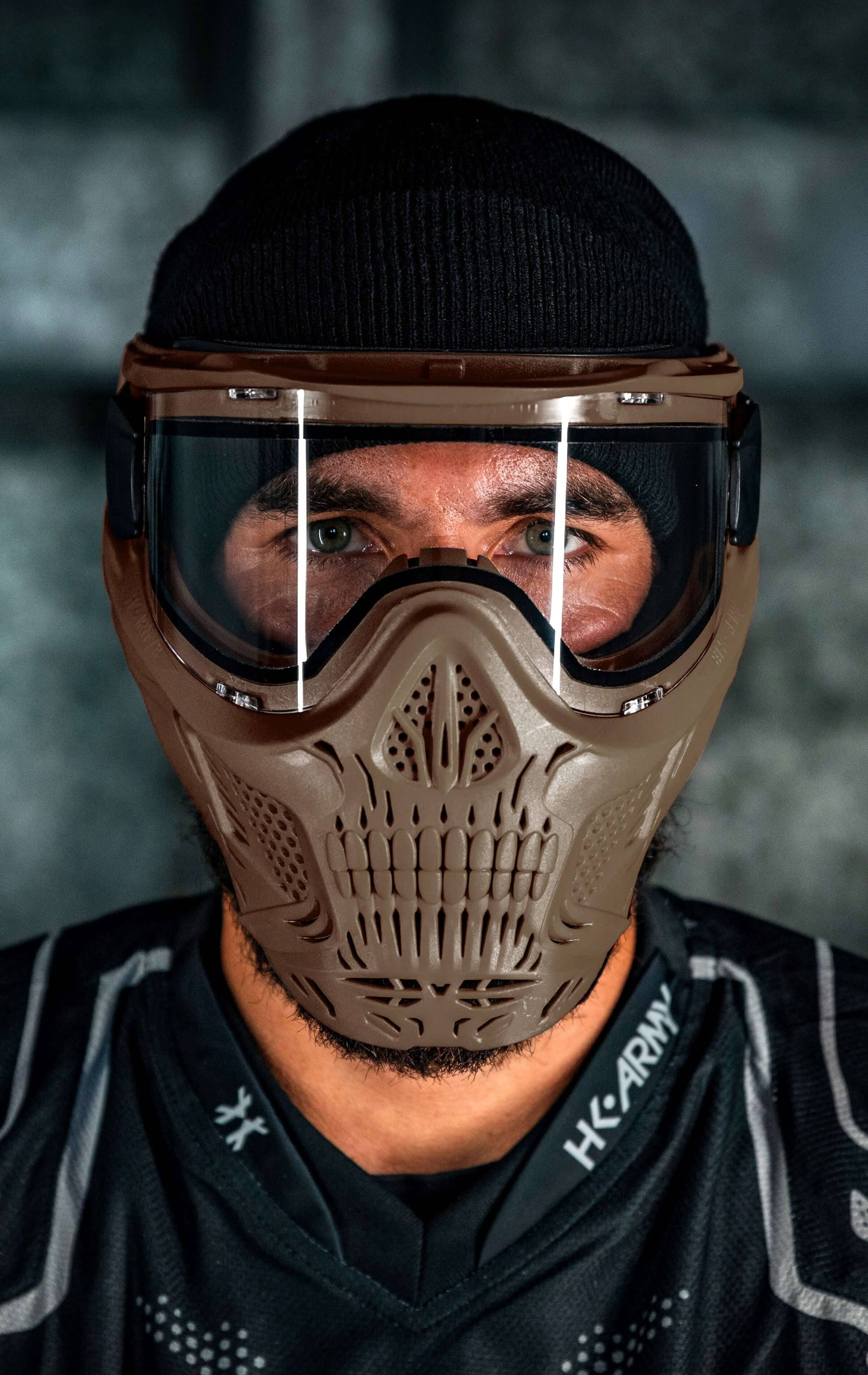 Used HSTL Skull Goggle - Tan w/ Clear Lens Paintball Gun from HK Army Clothing Buy/Sell/Trade Paintball Markers, New Paintball Guns, Paintball Hoppers, Paintball Masks, and Hormesis Headbands