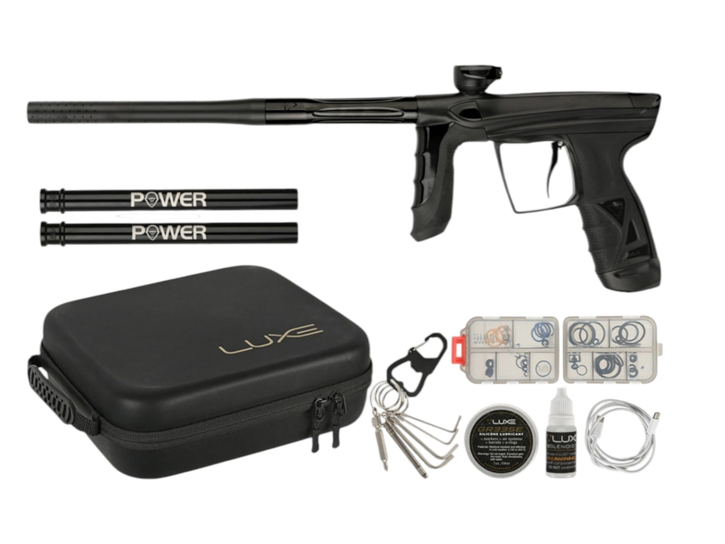 Used IN STOCK NEW DLX LUXE AIRE -Dust Black/Gloss Gold Paintball Gun from CPXBrosPaintball Buy/Sell/Trade Paintball Markers, New Paintball Guns, Paintball Hoppers, Paintball Masks, and Hormesis Headbands