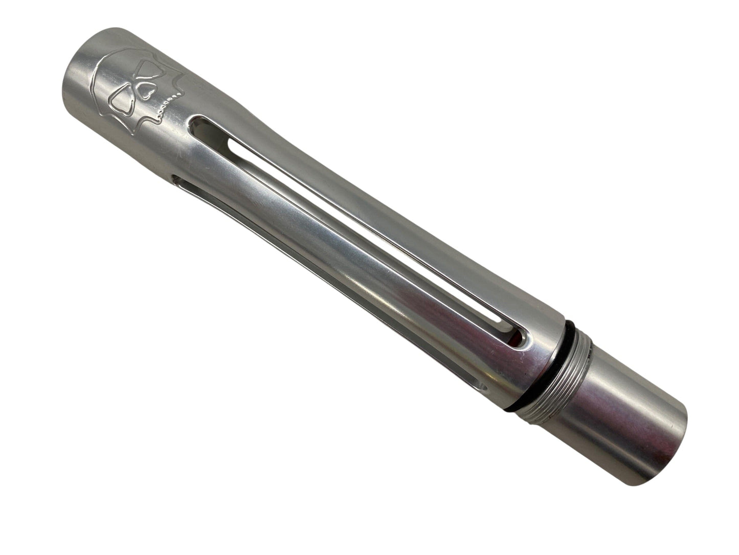 Used INFAMOUS - SILENCIO FXL BARREL BACK : Gloss Silver Paintball Gun from CPXBrosPaintball Buy/Sell/Trade Paintball Markers, New Paintball Guns, Paintball Hoppers, Paintball Masks, and Hormesis Headbands