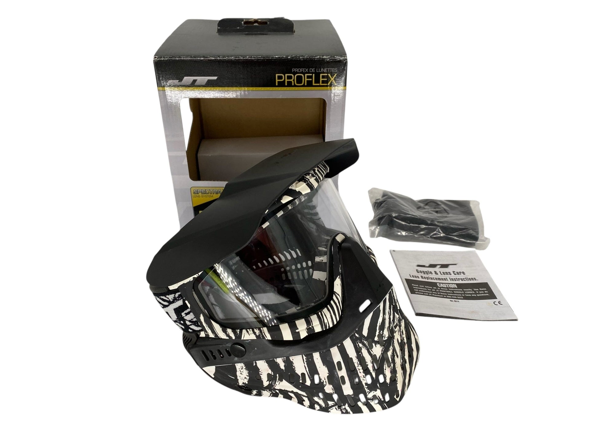 Used JT Proflex Zebra Paintball Mask Paintball Gun from CPXBrosPaintball Buy/Sell/Trade Paintball Markers, New Paintball Guns, Paintball Hoppers, Paintball Masks, and Hormesis Headbands