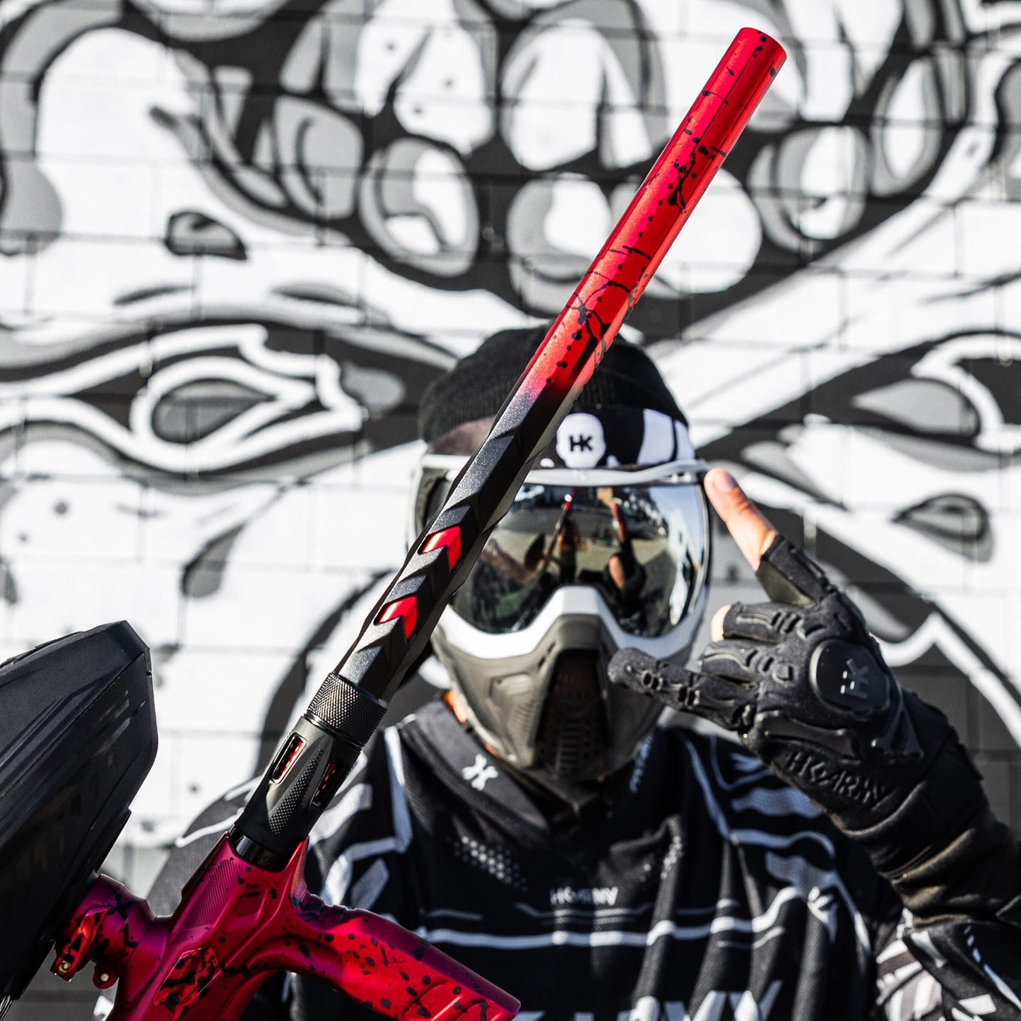 Used LAZR Elite Fossil Barrel Tip - Red/Black Splash Paintball Gun from HK Army Clothing Buy/Sell/Trade Paintball Markers, New Paintball Guns, Paintball Hoppers, Paintball Masks, and Hormesis Headbands
