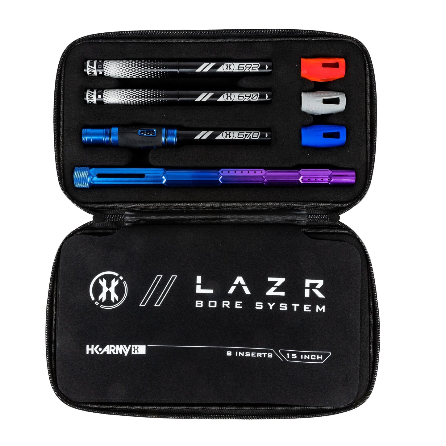 Used LAZR Elite Fractal Barrel Kit - 15" Blue/Purple Black Inserts - Cocker Threads Paintball Gun from HK Army Clothing Buy/Sell/Trade Paintball Markers, New Paintball Guns, Paintball Hoppers, Paintball Masks, and Hormesis Headbands