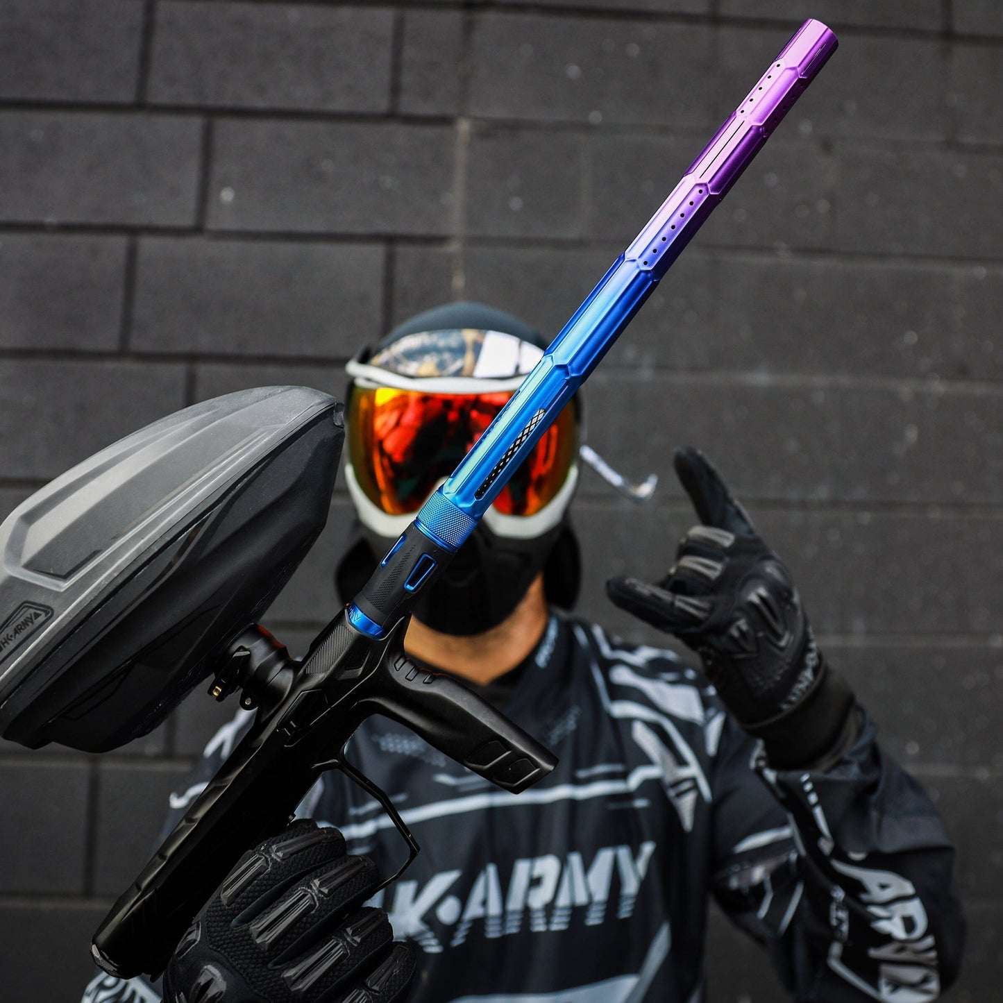 Used LAZR Elite Fractal Barrel Kit - 15" Blue/Purple Colored Inserts - Cocker Threads Paintball Gun from HK Army Clothing Buy/Sell/Trade Paintball Markers, New Paintball Guns, Paintball Hoppers, Paintball Masks, and Hormesis Headbands