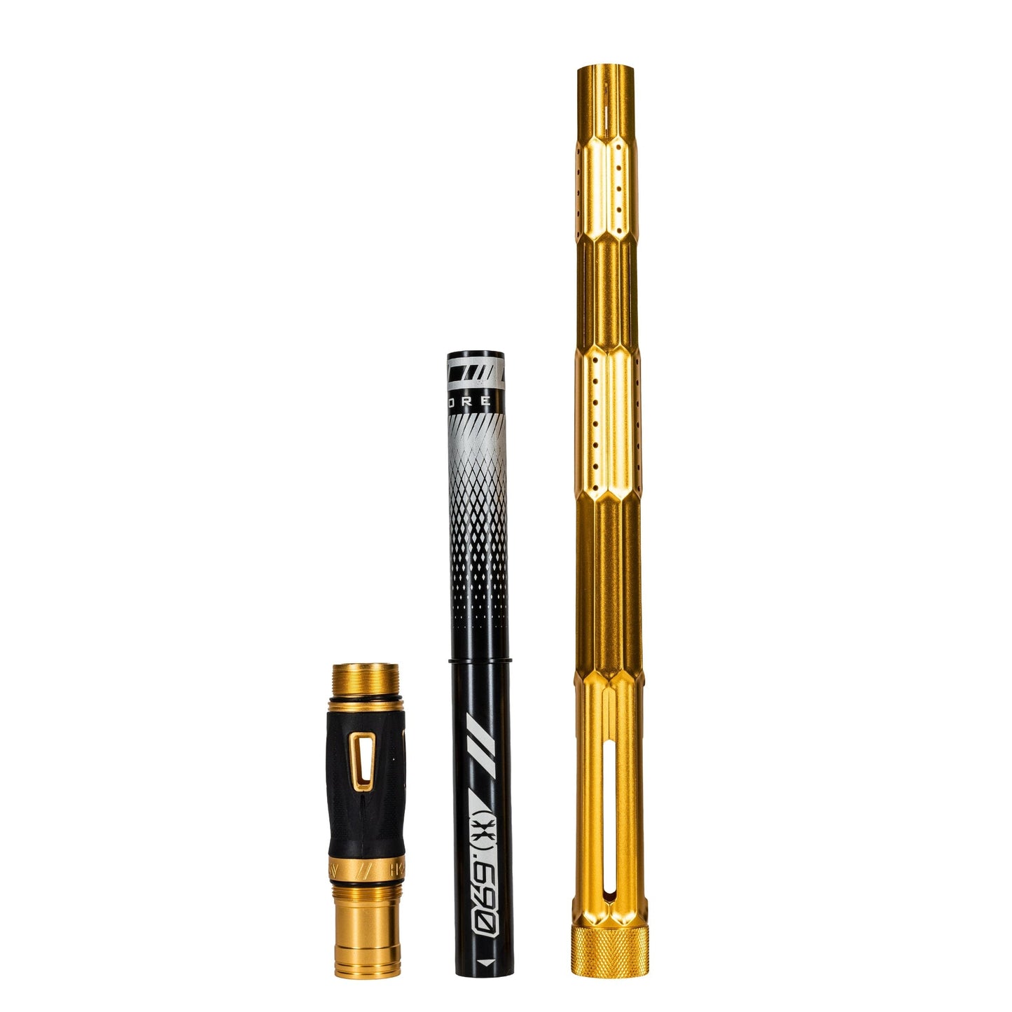 Used LAZR Elite Fractal Barrel Kit - 15" Dust Gold/Black Inserts - Cocker Threads Paintball Gun from HK Army Clothing Buy/Sell/Trade Paintball Markers, New Paintball Guns, Paintball Hoppers, Paintball Masks, and Hormesis Headbands