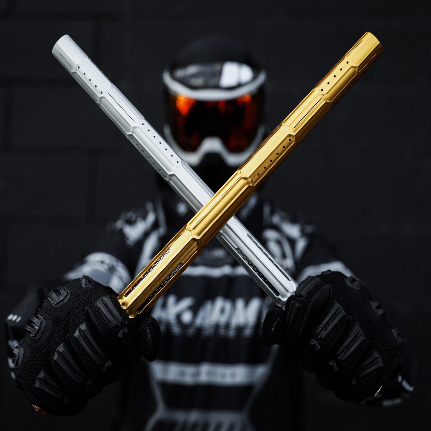 Used LAZR Elite Fractal Barrel Kit - 15" Dust Gold/Colored Inserts - Cocker Threads Paintball Gun from HK Army Clothing Buy/Sell/Trade Paintball Markers, New Paintball Guns, Paintball Hoppers, Paintball Masks, and Hormesis Headbands