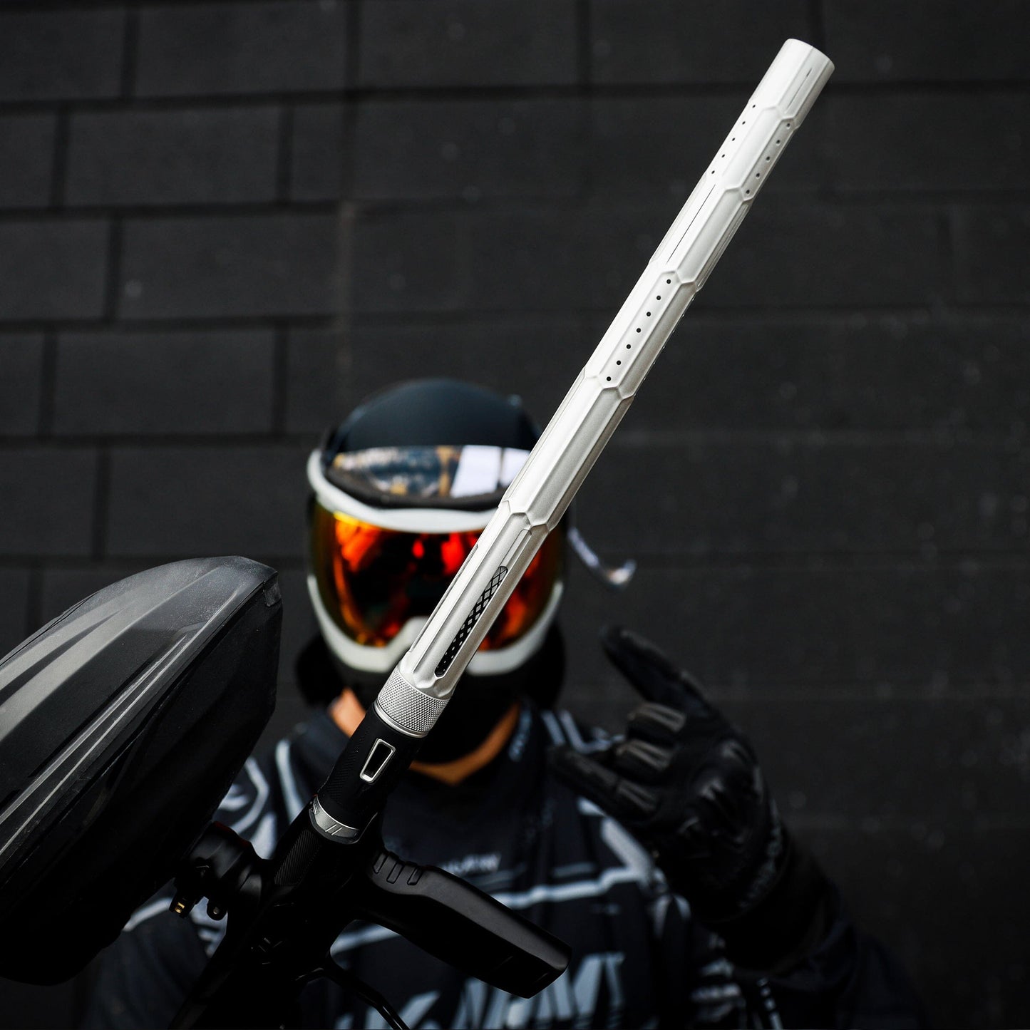 Used LAZR Elite Fractal Barrel Kit - 15" Dust Silver/Black Inserts - Cocker Threads Paintball Gun from HK Army Clothing Buy/Sell/Trade Paintball Markers, New Paintball Guns, Paintball Hoppers, Paintball Masks, and Hormesis Headbands
