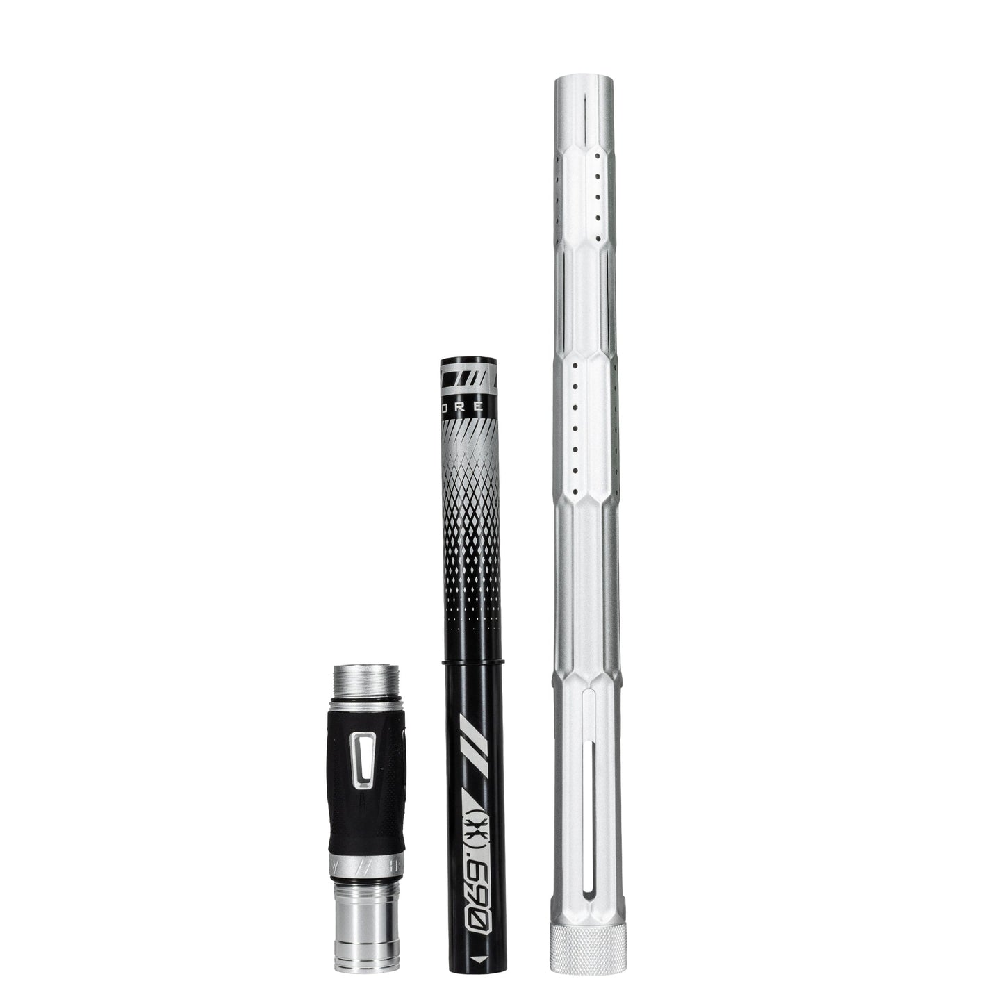 Used LAZR Elite Fractal Barrel Kit - 15" Dust Silver/Black Inserts - Cocker Threads Paintball Gun from HK Army Clothing Buy/Sell/Trade Paintball Markers, New Paintball Guns, Paintball Hoppers, Paintball Masks, and Hormesis Headbands