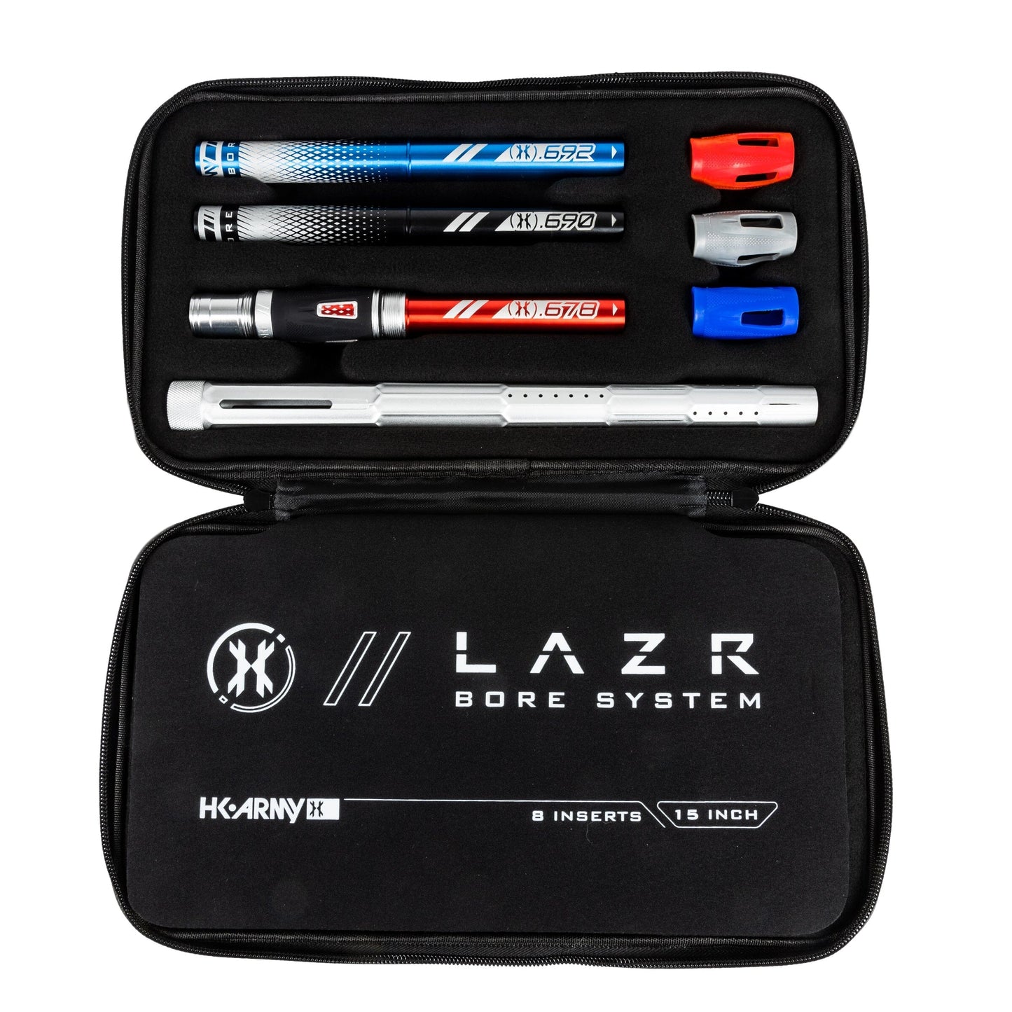 Used LAZR Elite Fractal Barrel Kit - 15" Dust Silver/Colored Inserts - Cocker Threads Paintball Gun from HK Army Clothing Buy/Sell/Trade Paintball Markers, New Paintball Guns, Paintball Hoppers, Paintball Masks, and Hormesis Headbands