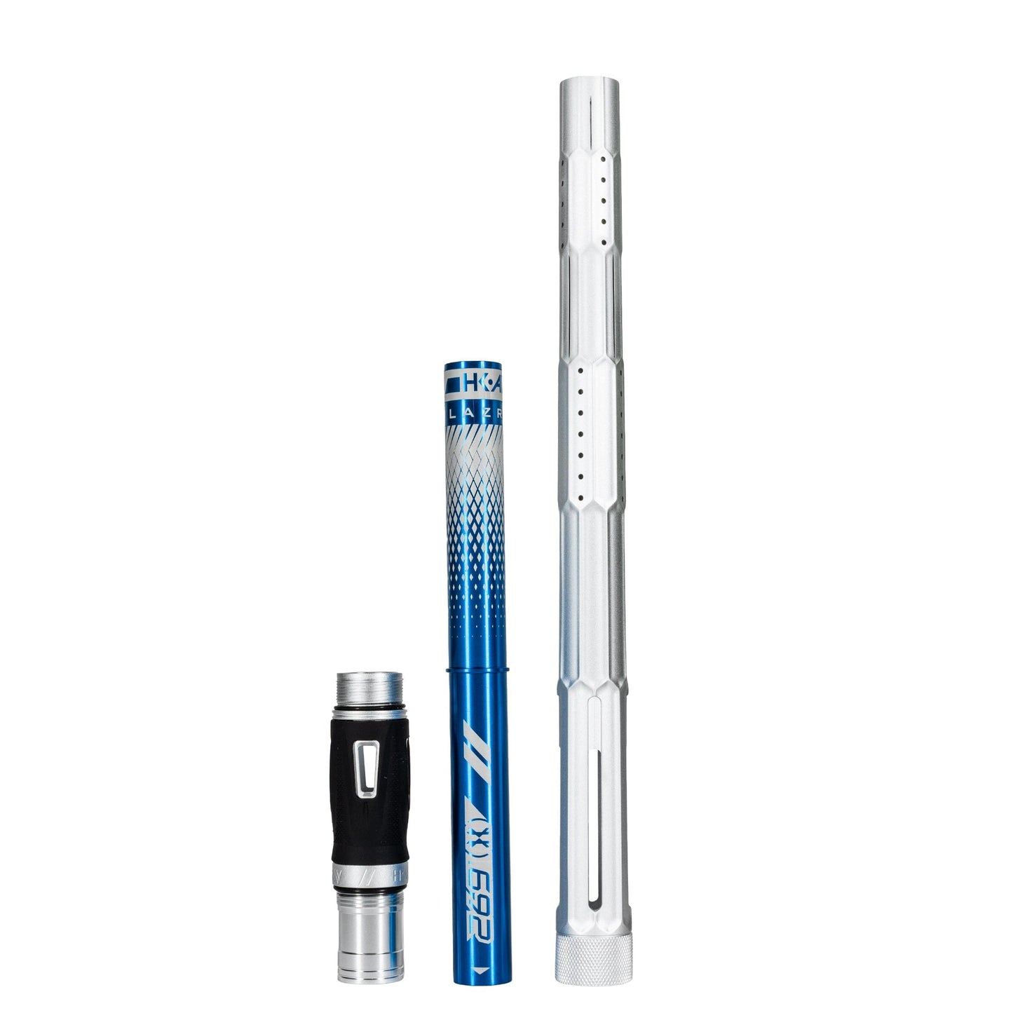Used LAZR Elite Fractal Barrel Kit - 15" Dust Silver/Colored Inserts - Cocker Threads Paintball Gun from HK Army Clothing Buy/Sell/Trade Paintball Markers, New Paintball Guns, Paintball Hoppers, Paintball Masks, and Hormesis Headbands
