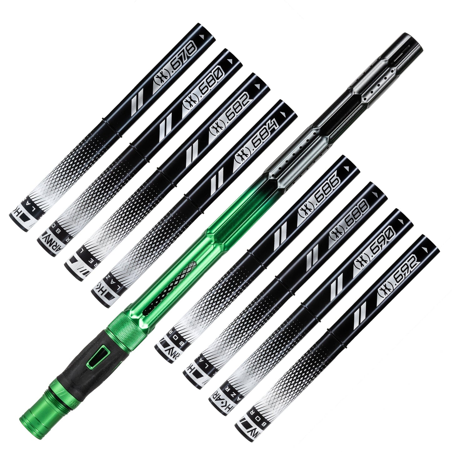 Used LAZR Elite Fractal Barrel Kit - 15" Green/Black Black Inserts - Cocker Threads Paintball Gun from HK Army Clothing Buy/Sell/Trade Paintball Markers, New Paintball Guns, Paintball Hoppers, Paintball Masks, and Hormesis Headbands