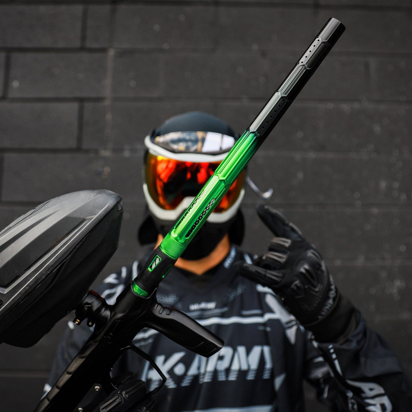 Used LAZR Elite Fractal Barrel Kit - 15" Green/Black Colored Inserts - Cocker Threads Paintball Gun from HK Army Clothing Buy/Sell/Trade Paintball Markers, New Paintball Guns, Paintball Hoppers, Paintball Masks, and Hormesis Headbands