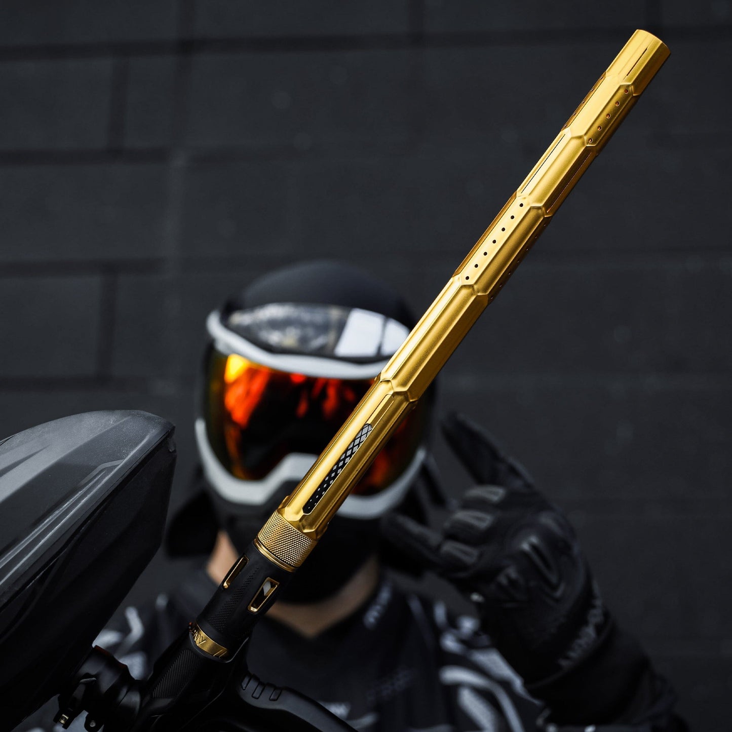 Used LAZR Elite Fractal Barrel Tip - Dust Gold Paintball Gun from HK Army Clothing Buy/Sell/Trade Paintball Markers, New Paintball Guns, Paintball Hoppers, Paintball Masks, and Hormesis Headbands