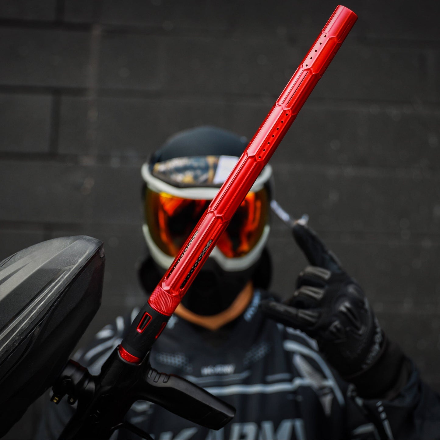 Used LAZR Elite Fractal Barrel Tip - Dust Red Paintball Gun from HK Army Clothing Buy/Sell/Trade Paintball Markers, New Paintball Guns, Paintball Hoppers, Paintball Masks, and Hormesis Headbands