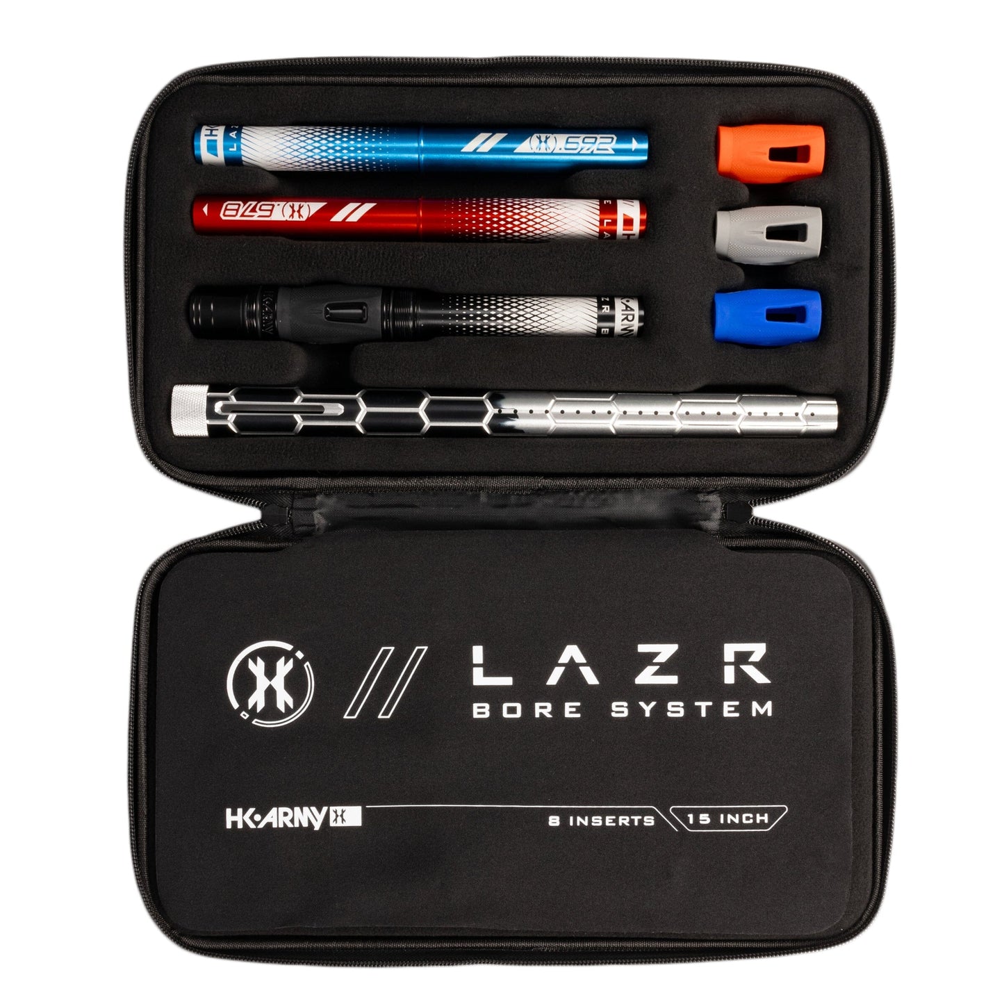 Used LAZR Elite Nexus Barrel Kit - 15" Black/Silver Fade - Colored Inserts - Cocker Threads Paintball Gun from HK Army Clothing Buy/Sell/Trade Paintball Markers, New Paintball Guns, Paintball Hoppers, Paintball Masks, and Hormesis Headbands