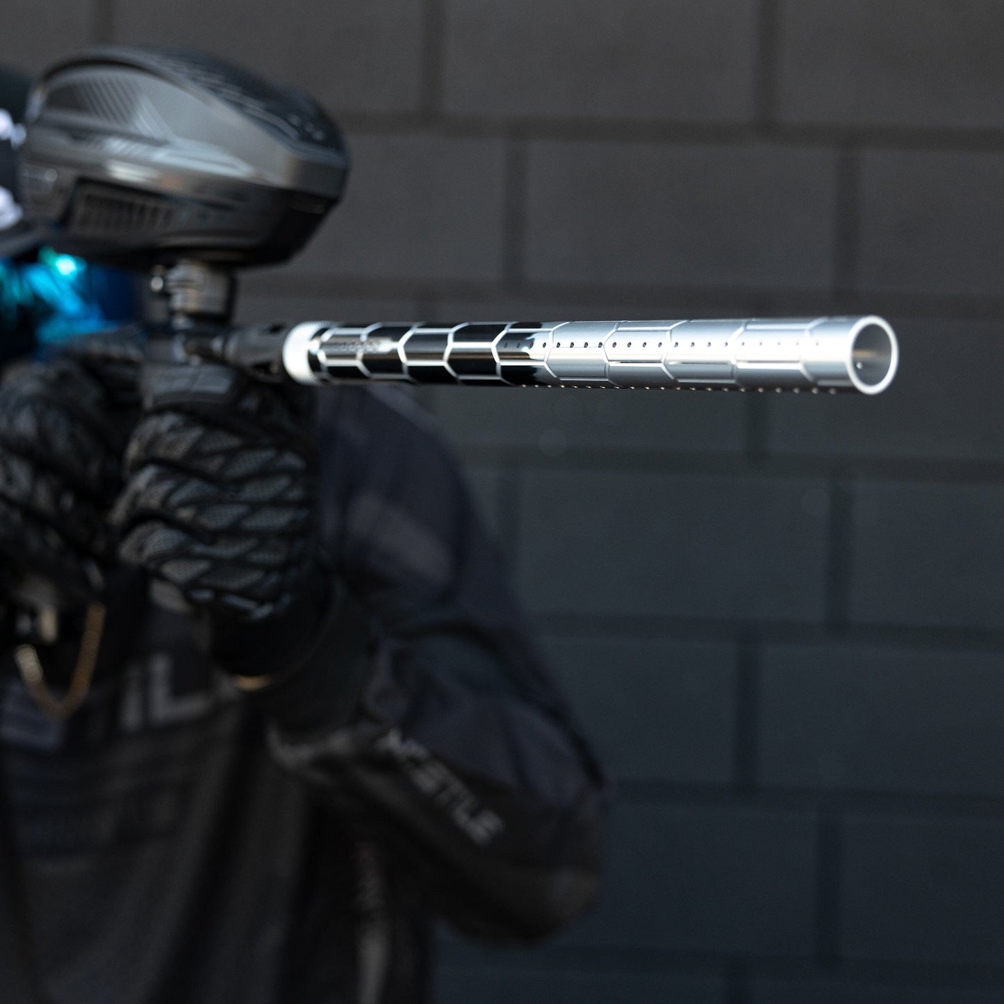 Used LAZR Elite Nexus Barrel Kit - 15" Black/Silver Fade - Colored Inserts - Cocker Threads Paintball Gun from HK Army Clothing Buy/Sell/Trade Paintball Markers, New Paintball Guns, Paintball Hoppers, Paintball Masks, and Hormesis Headbands