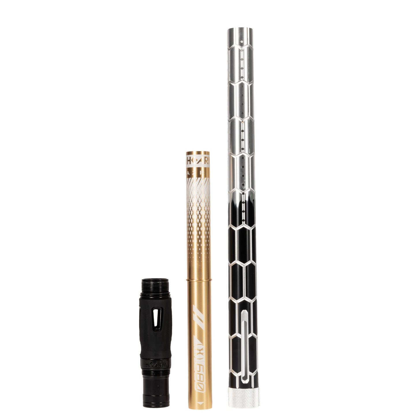 Used LAZR Elite Nexus Barrel Kit - 15" Black/Silver Fade - Colored Inserts - Cocker Threads Paintball Gun from HK Army Clothing Buy/Sell/Trade Paintball Markers, New Paintball Guns, Paintball Hoppers, Paintball Masks, and Hormesis Headbands