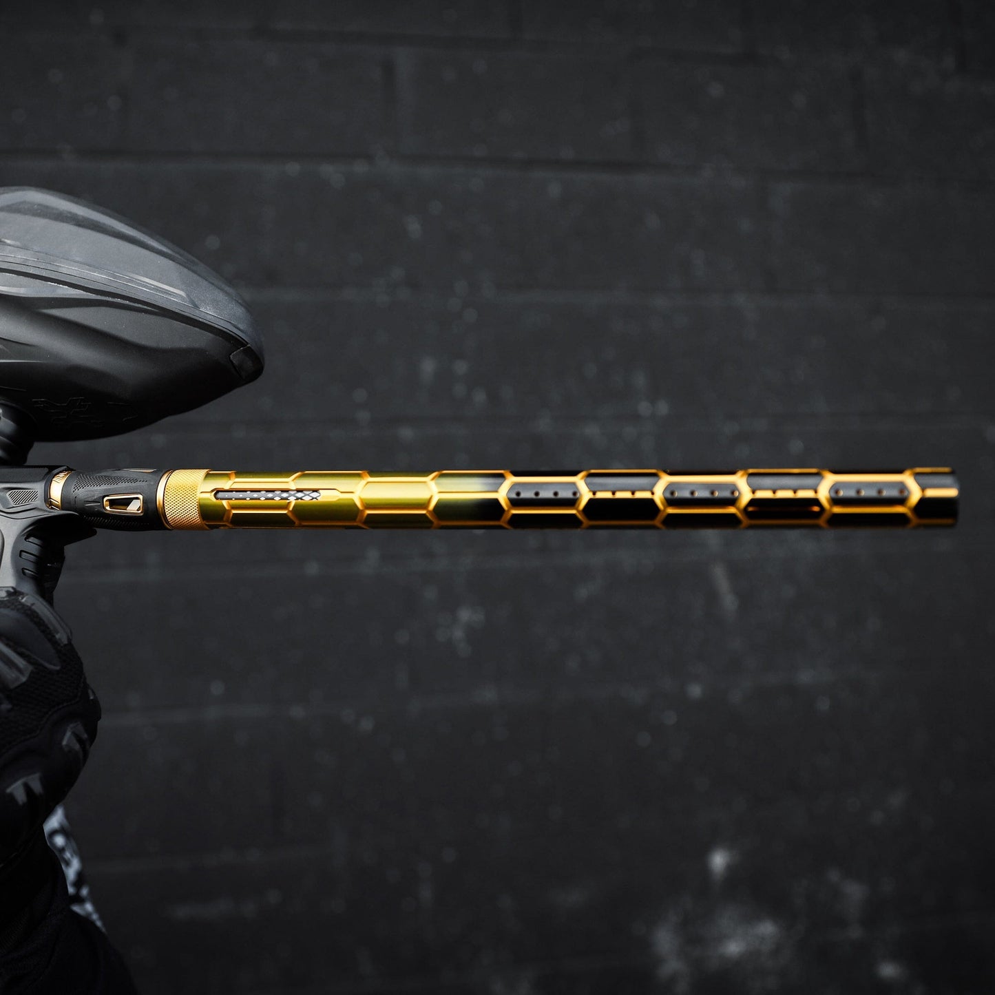 Used LAZR Elite Nexus Barrel Kit - 15" Gold/Black Black Inserts - Cocker Threads Paintball Gun from HK Army Clothing Buy/Sell/Trade Paintball Markers, New Paintball Guns, Paintball Hoppers, Paintball Masks, and Hormesis Headbands